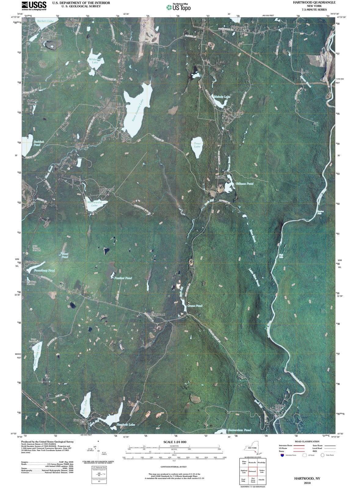 2010 Hartwood, NY - New York - USGS Topographic Map
