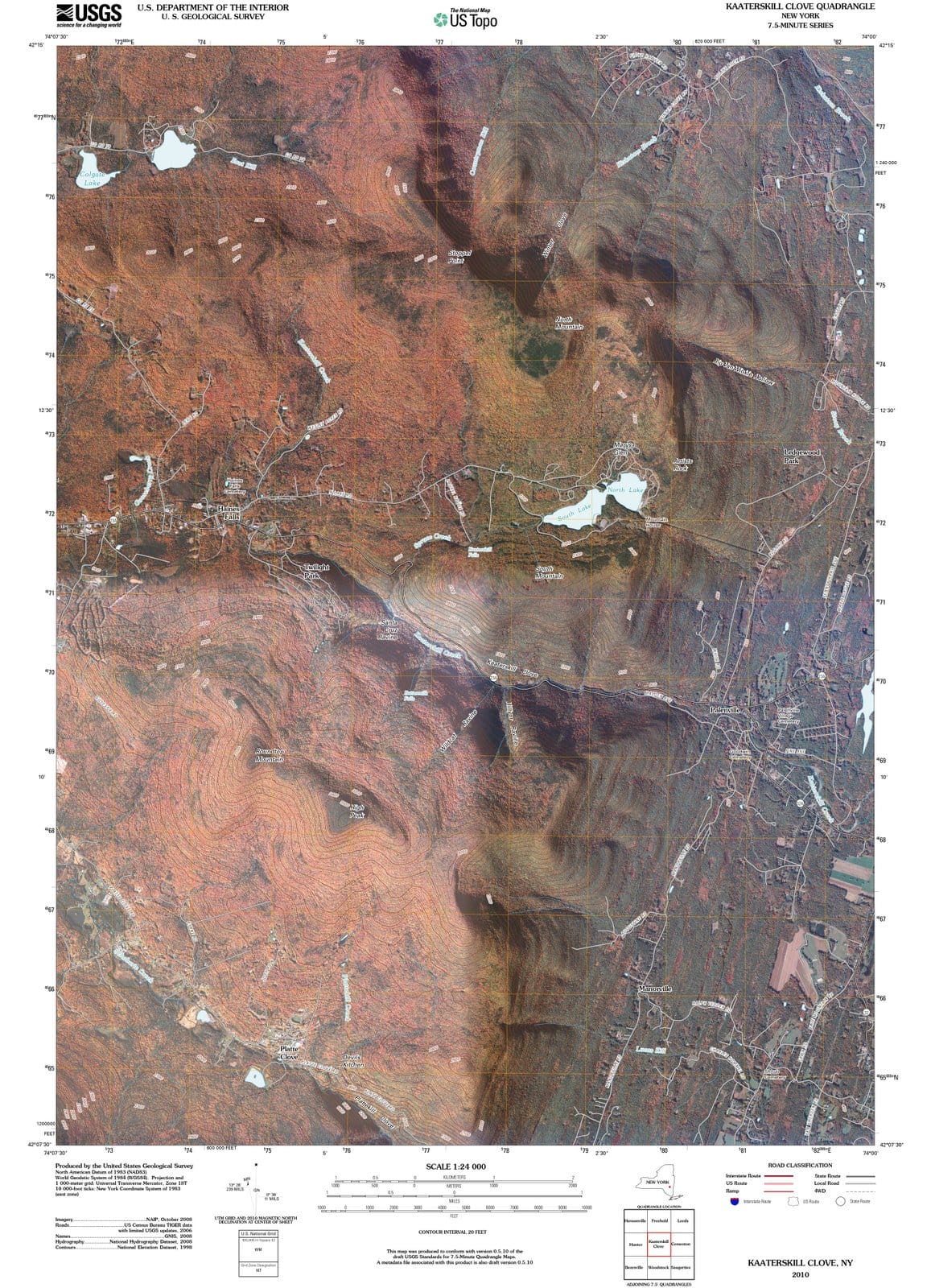 2010 Kaaterskill Clove, NY - New York - USGS Topographic Map