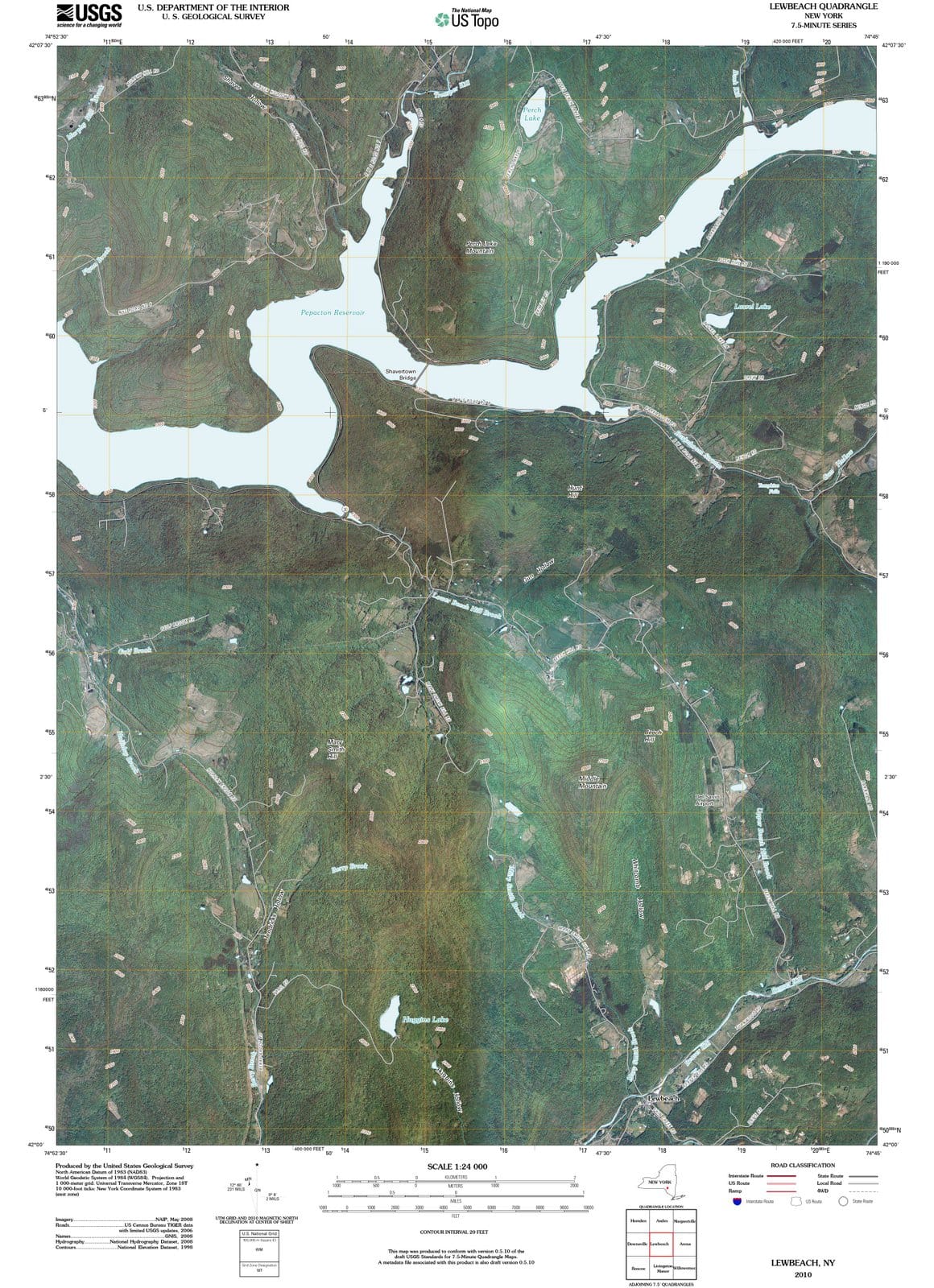2010 Lewbeach, NY - New York - USGS Topographic Map