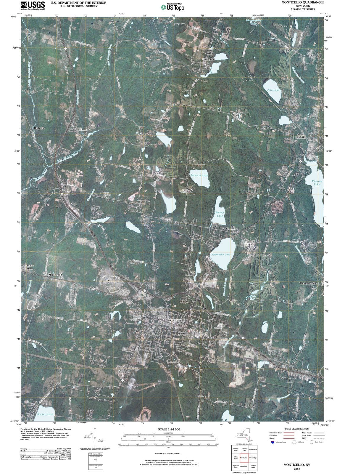 2010 Monticello, NY - New York - USGS Topographic Map