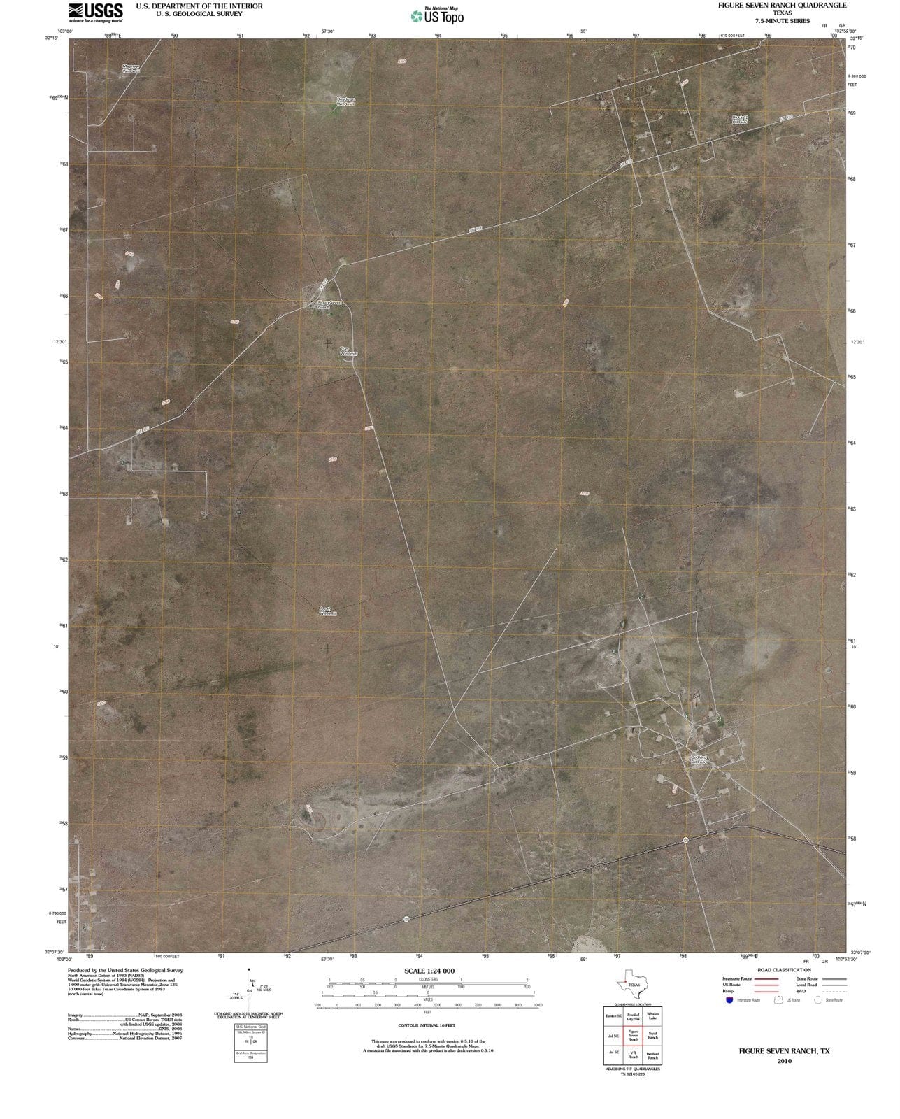 2010 Figureven Ranch, TX - Texas - USGS Topographic Map