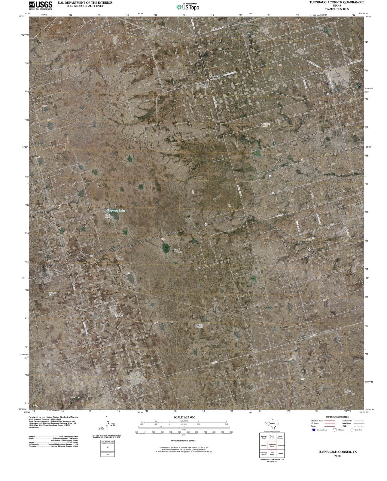 2010 Turnbaugh Corner, TX - Texas - USGS Topographic Map