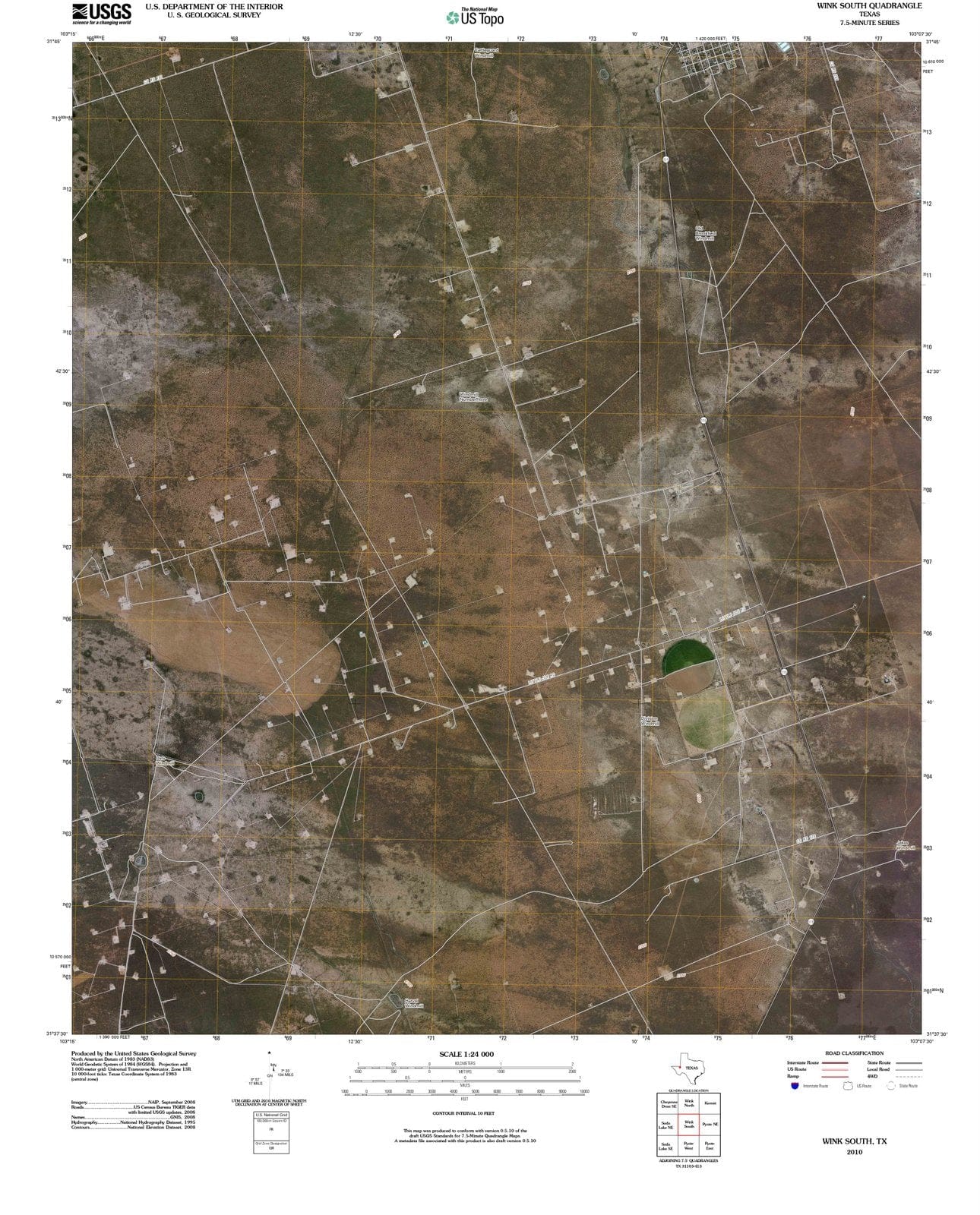 2010 Wink South, TX - Texas - USGS Topographic Map
