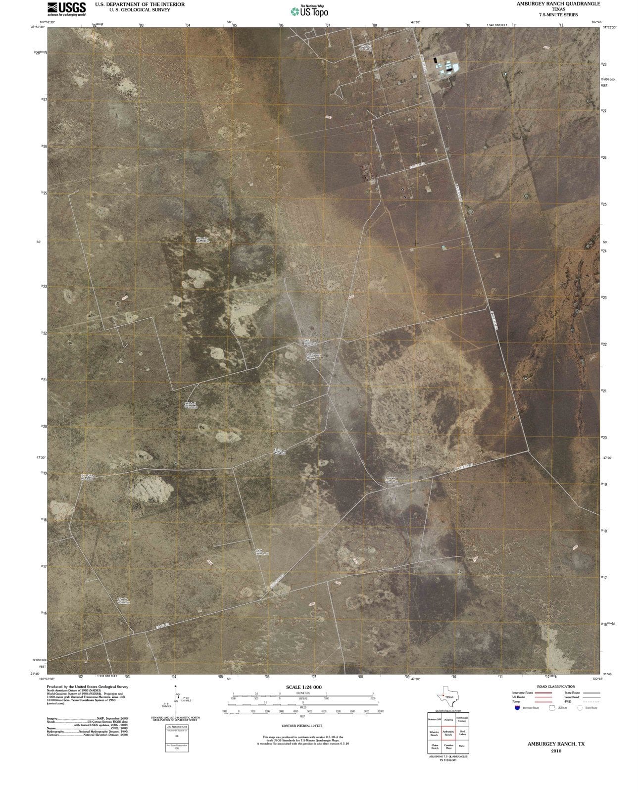 2010 Amburgey Ranch, TX - Texas - USGS Topographic Map