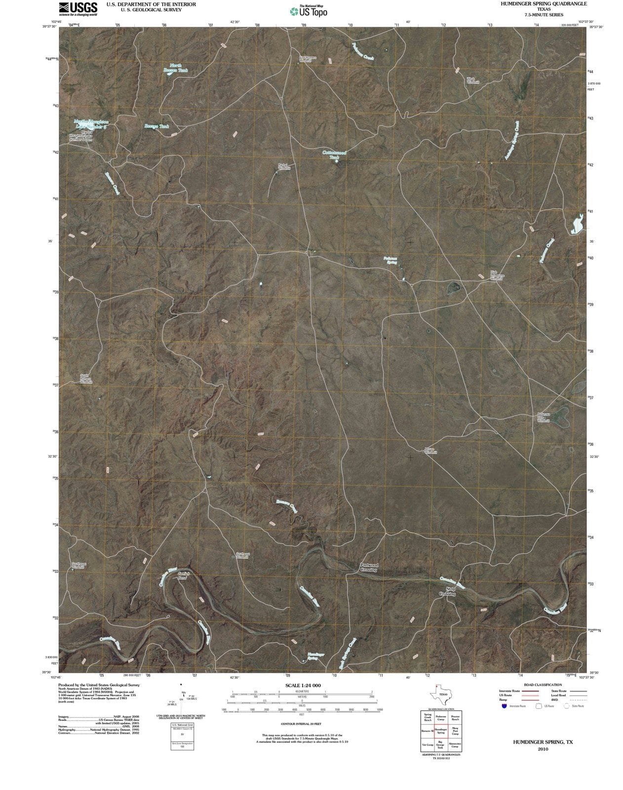 2010 Humdinger Spring, TX - Texas - USGS Topographic Map