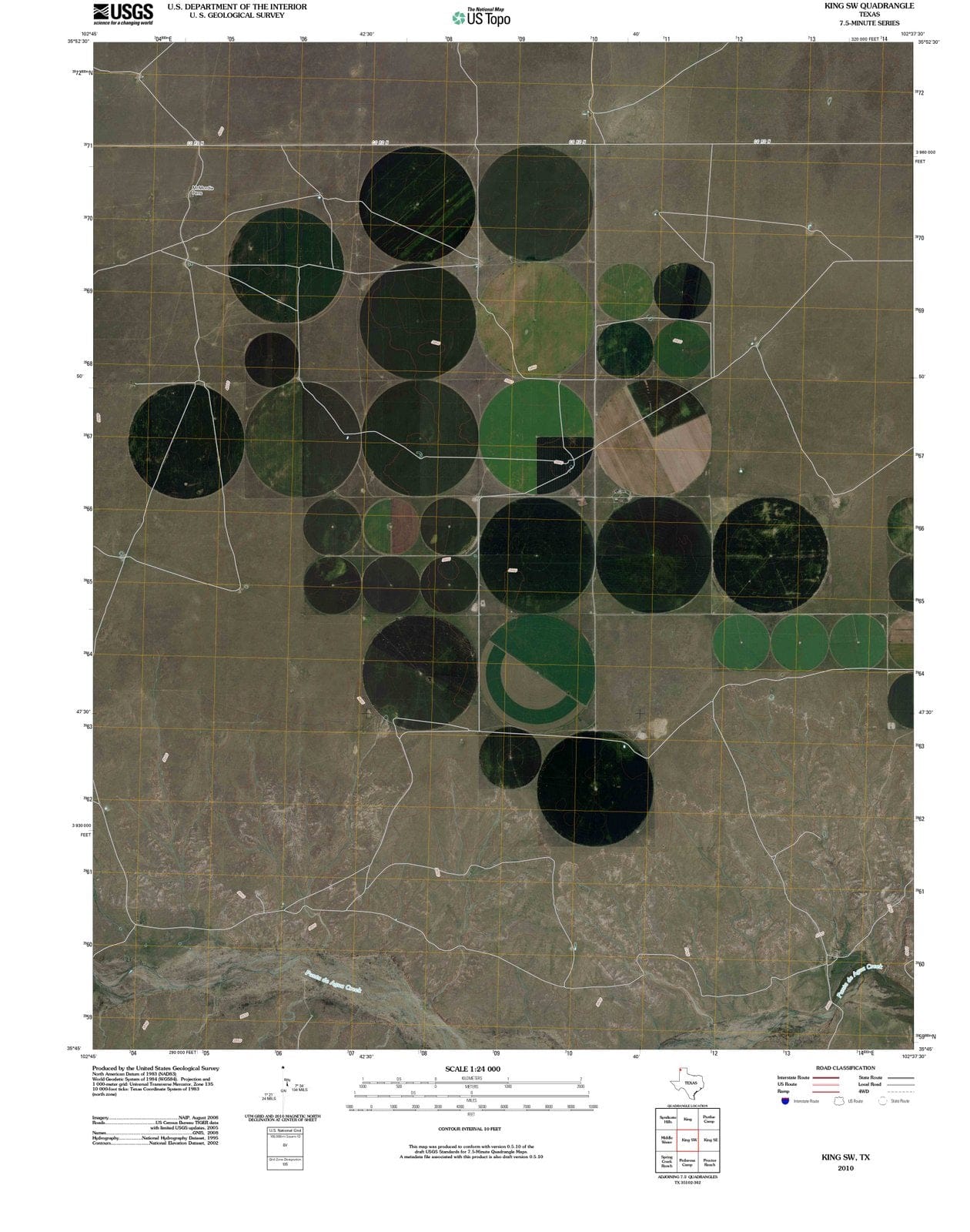 2010 King, TX - Texas - USGS Topographic Map