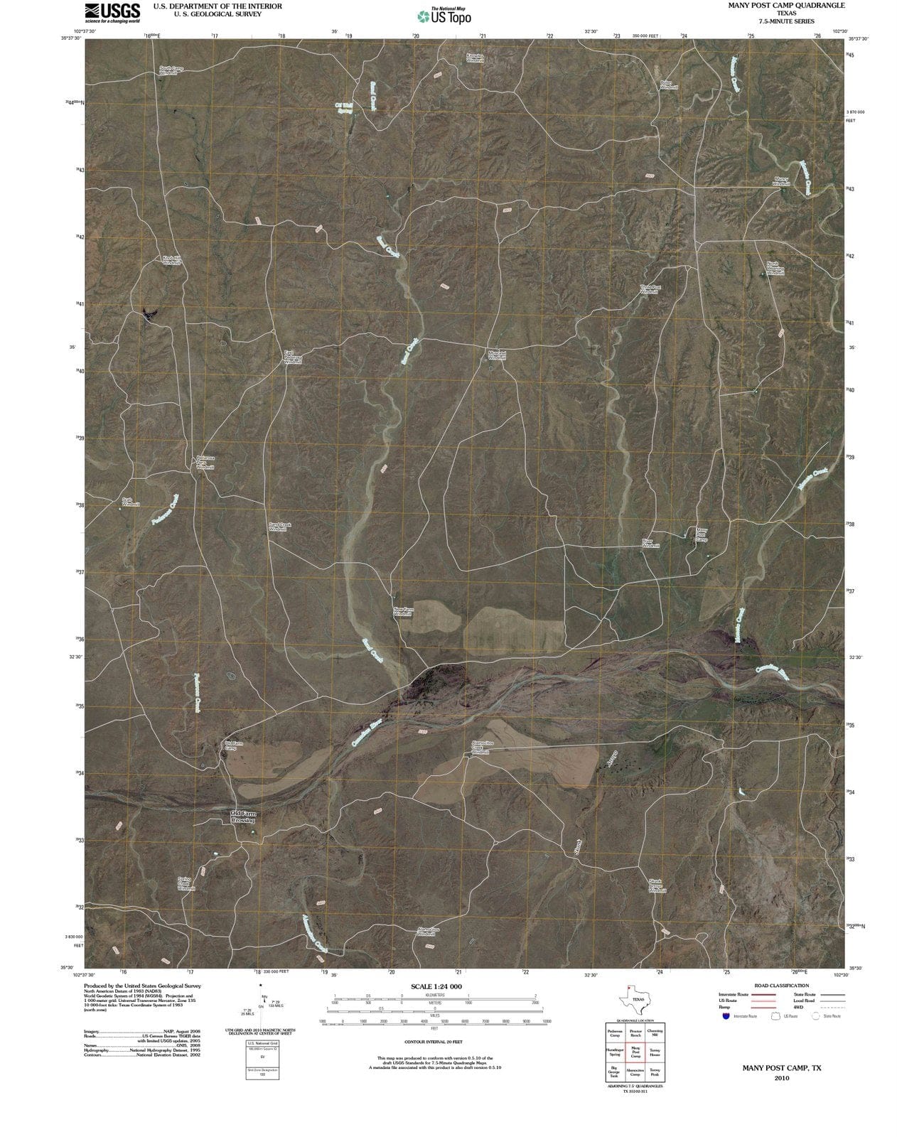2010 Many Post Camp, TX - Texas - USGS Topographic Map