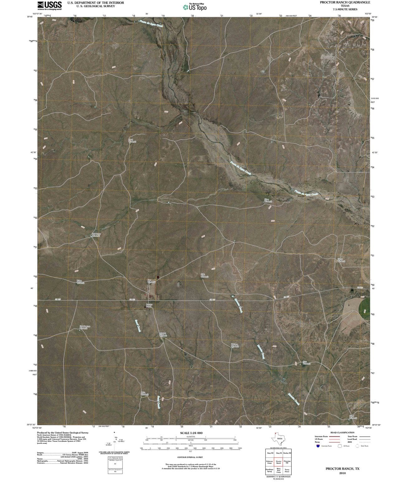 2010 Proctor Ranch, TX - Texas - USGS Topographic Map