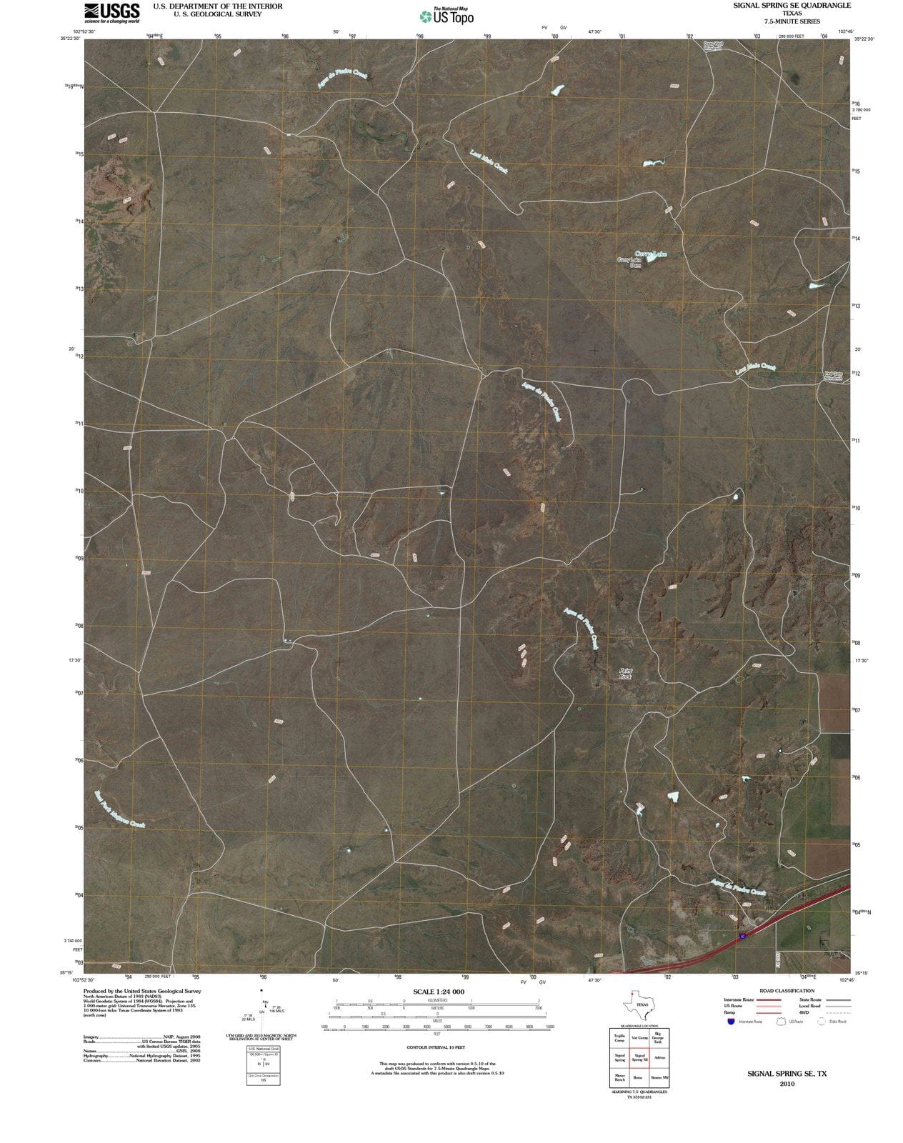 2010 Signal Spring, TX - Texas - USGS Topographic Map