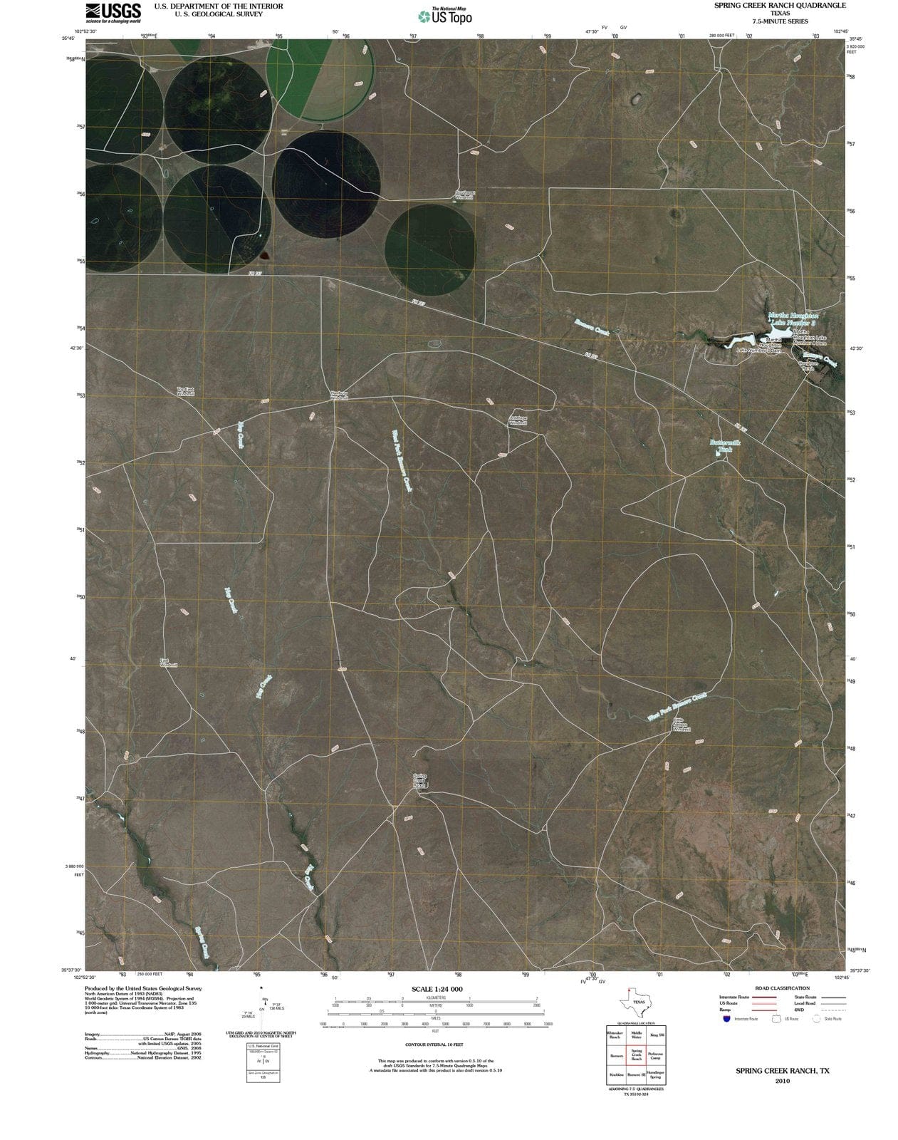 2010 Spring Creek Ranch, TX - Texas - USGS Topographic Map