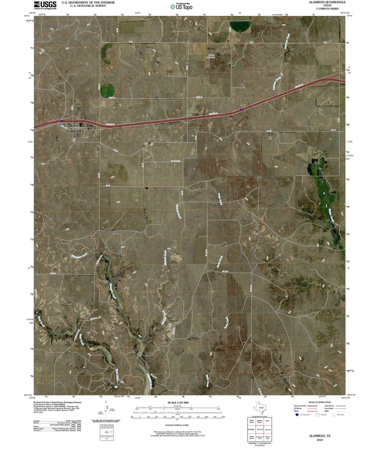 2010 Alanreed, TX - Texas - USGS Topographic Map