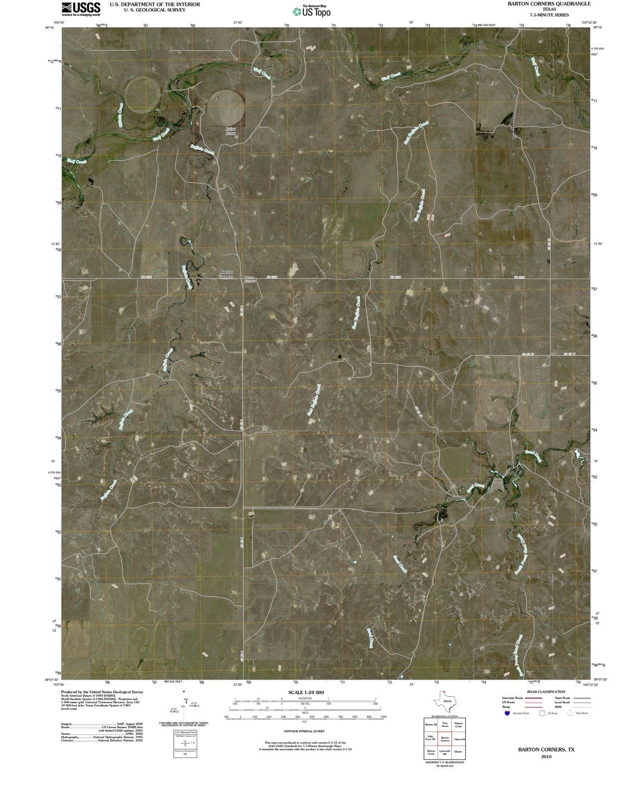2010 Barton Corners, TX - Texas - USGS Topographic Map