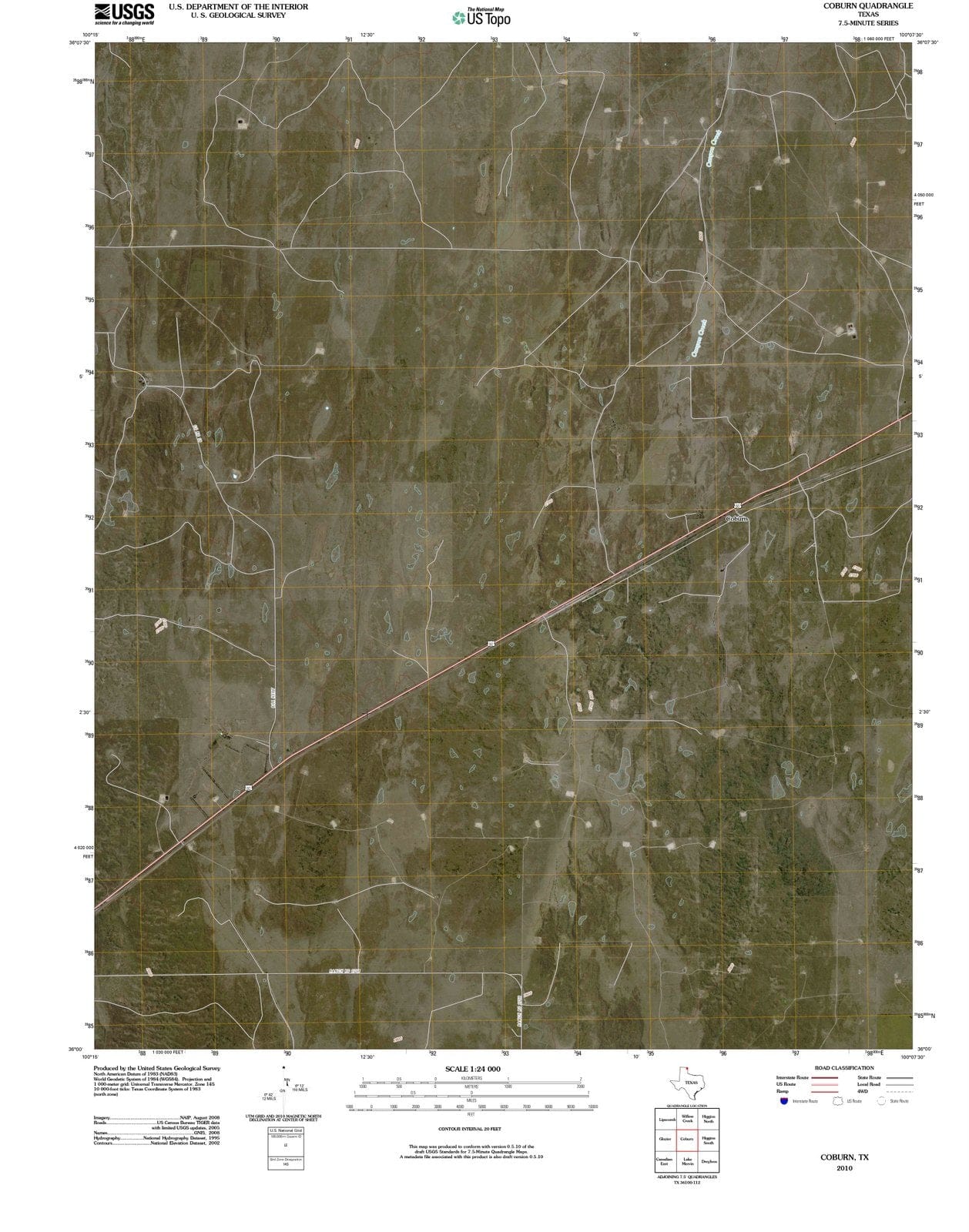 2010 Coburn, TX - Texas - USGS Topographic Map