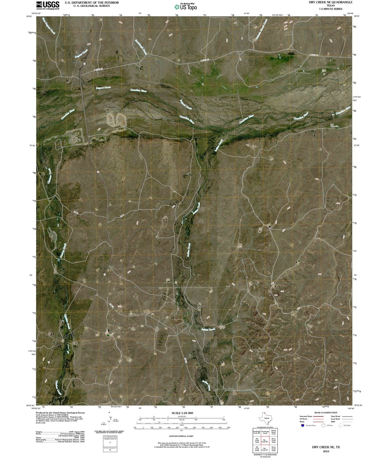 2010 Dry Creek, TX - Texas - USGS Topographic Map