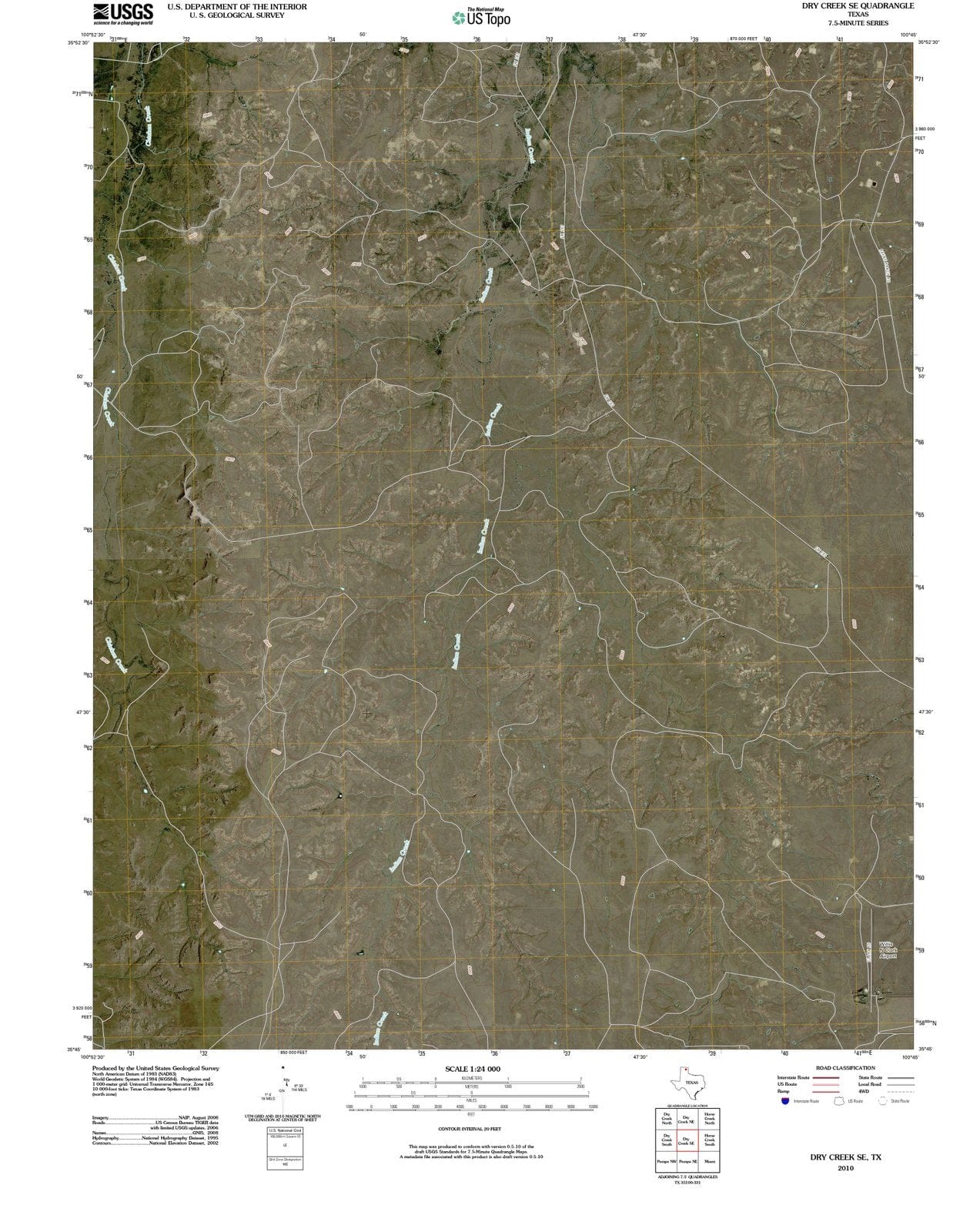 2010 Dry Creek, TX - Texas - USGS Topographic Map