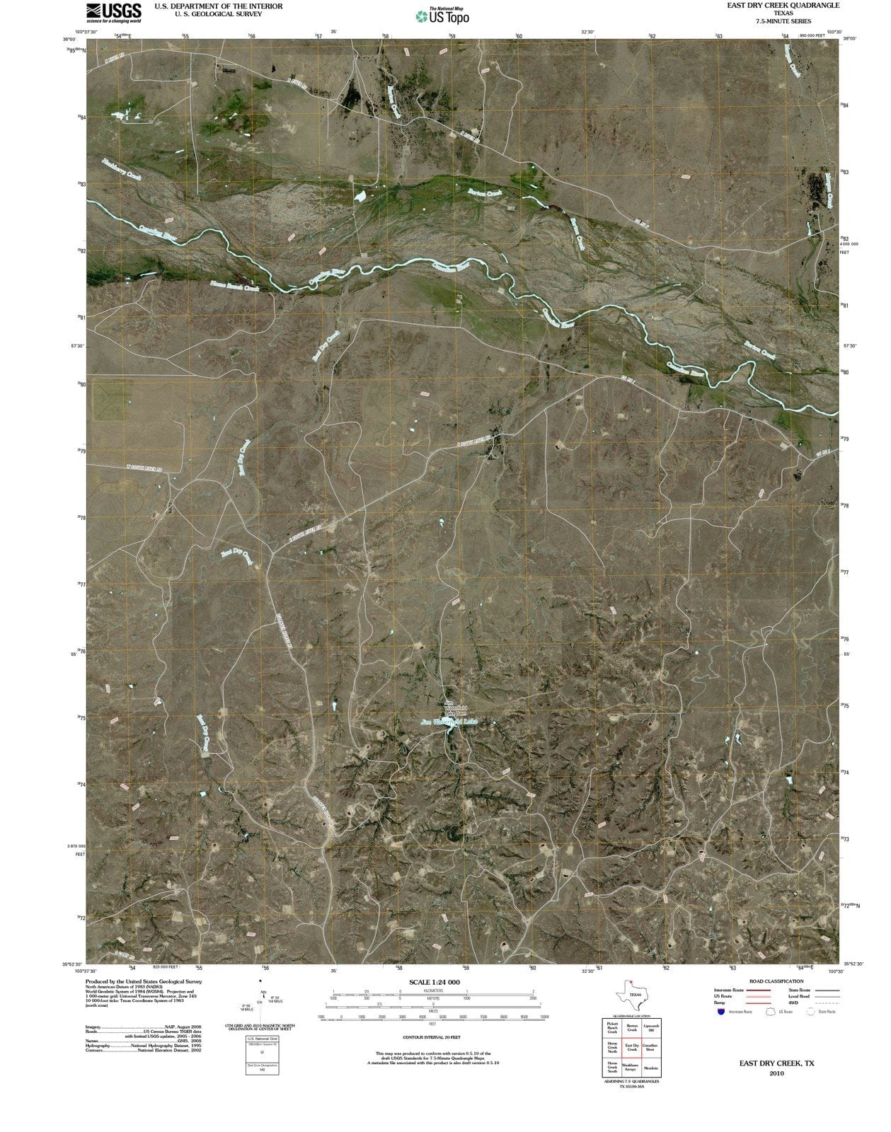 2010 East Dry Creek, TX - Texas - USGS Topographic Map