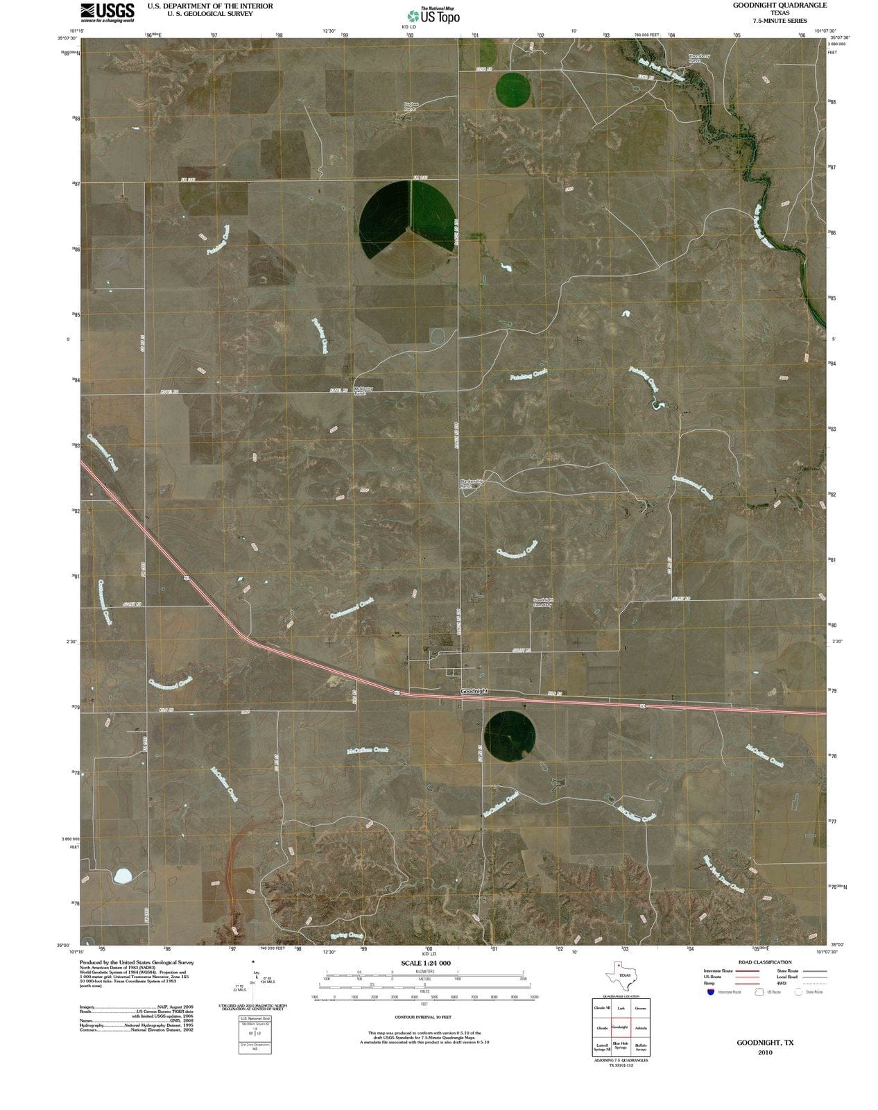 2010 Goodnight, TX - Texas - USGS Topographic Map