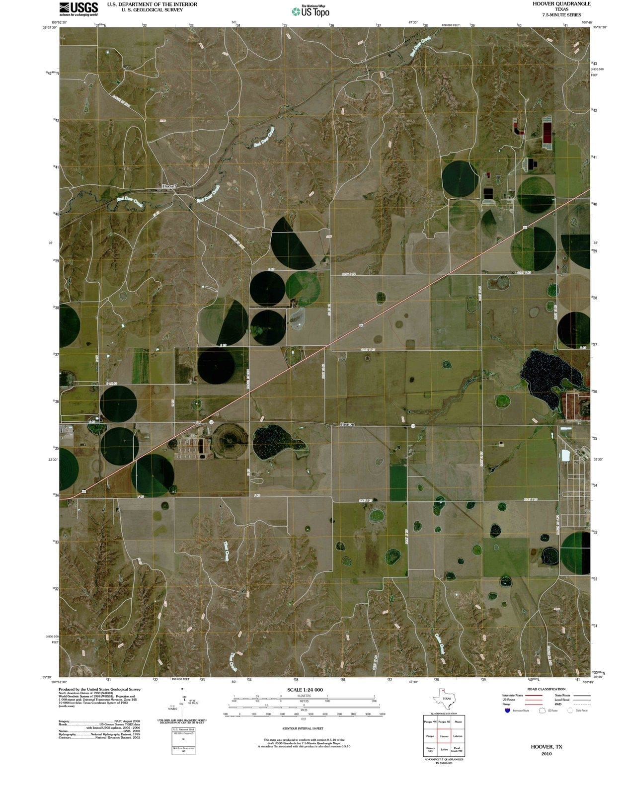 2010 Hoover, TX - Texas - USGS Topographic Map