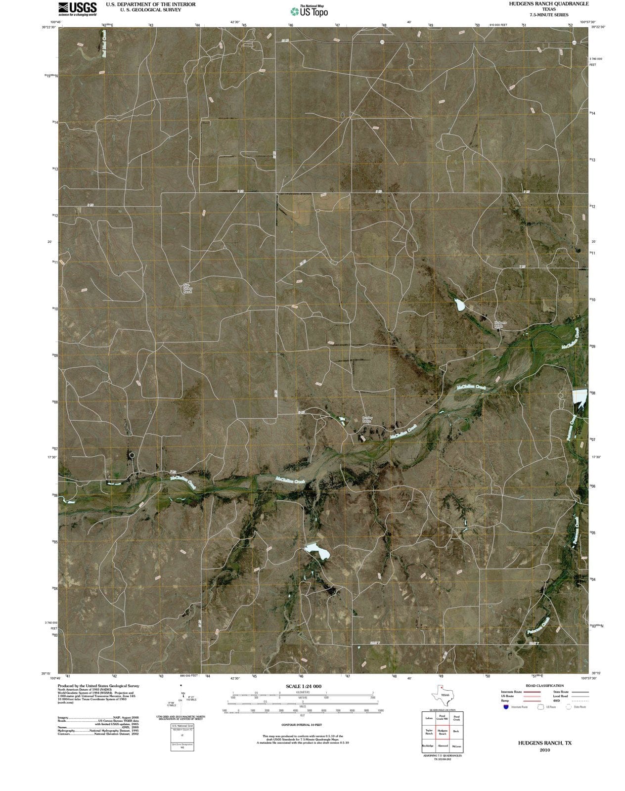 2010 Hudgens Ranch, TX - Texas - USGS Topographic Map