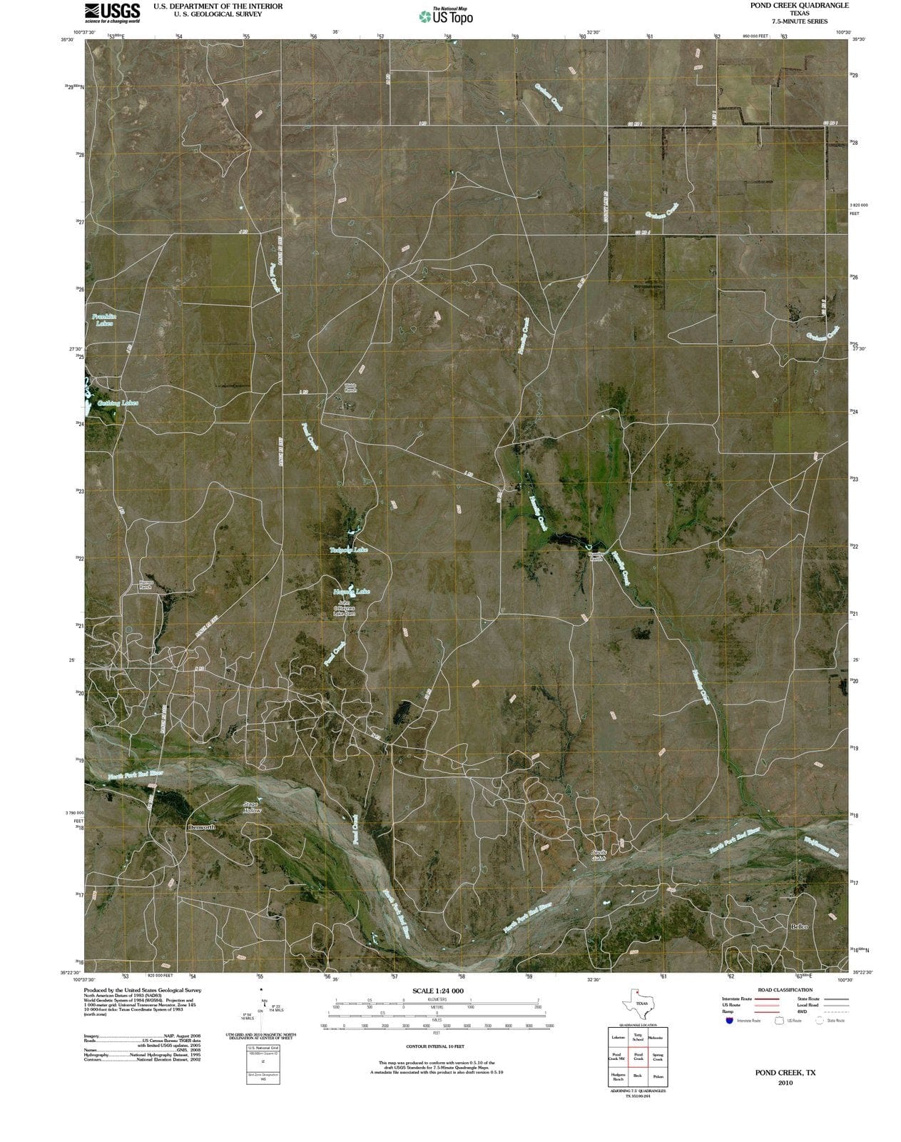 2010 Pond Creek, TX - Texas - USGS Topographic Map