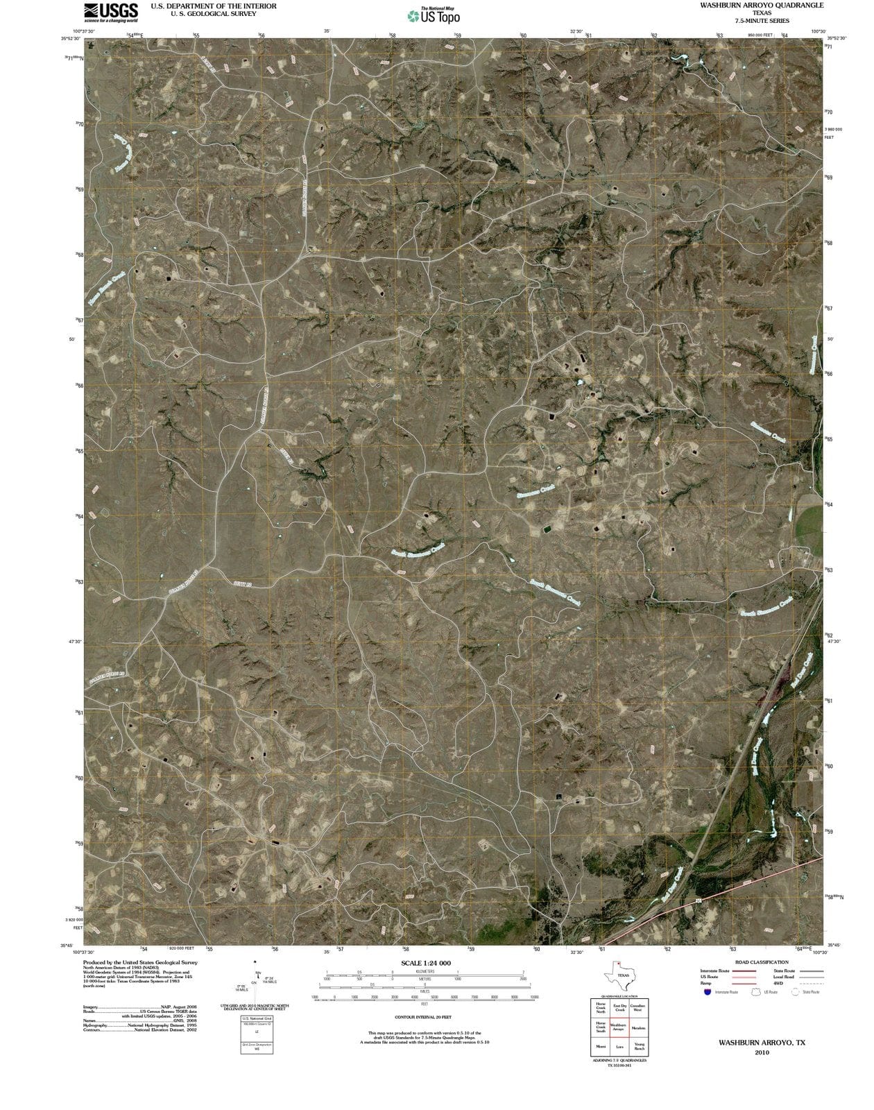 2010 Washburn Arroyo, TX - Texas - USGS Topographic Map