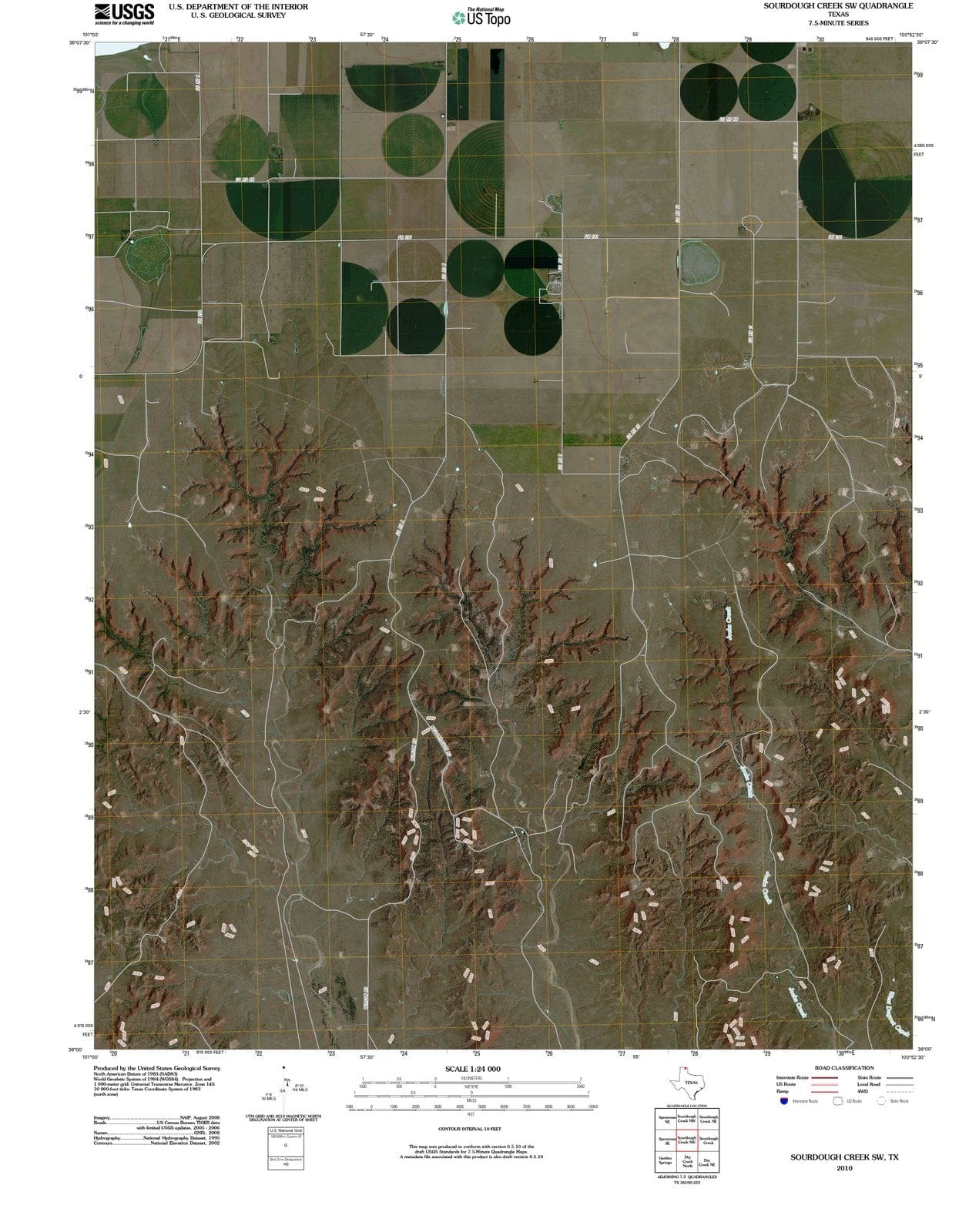 2010 Sourdough Creek, TX - Texas - USGS Topographic Map