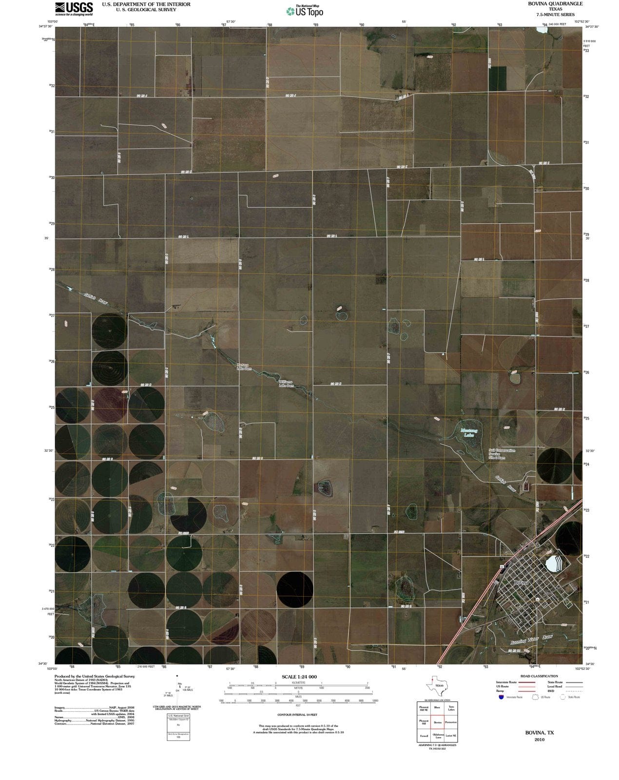 2010 Bovina, TX - Texas - USGS Topographic Map