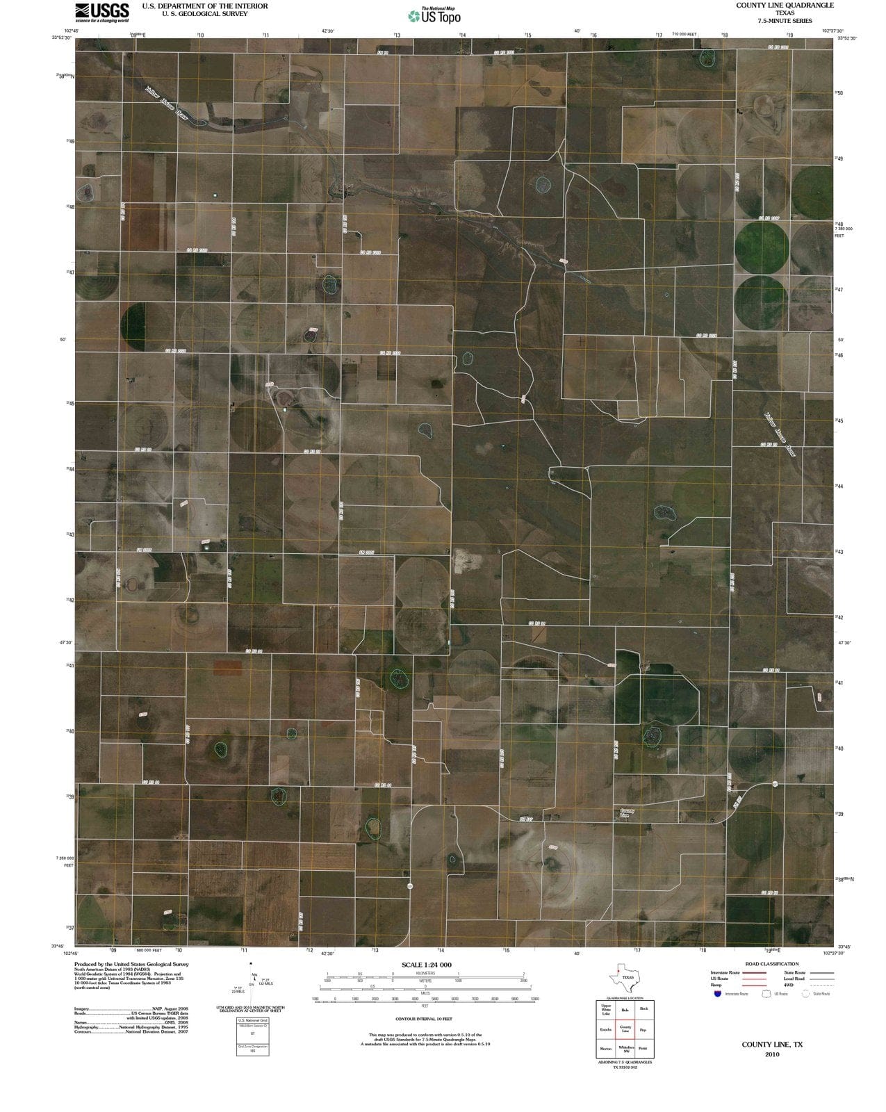 2010 County Line, TX - Texas - USGS Topographic Map