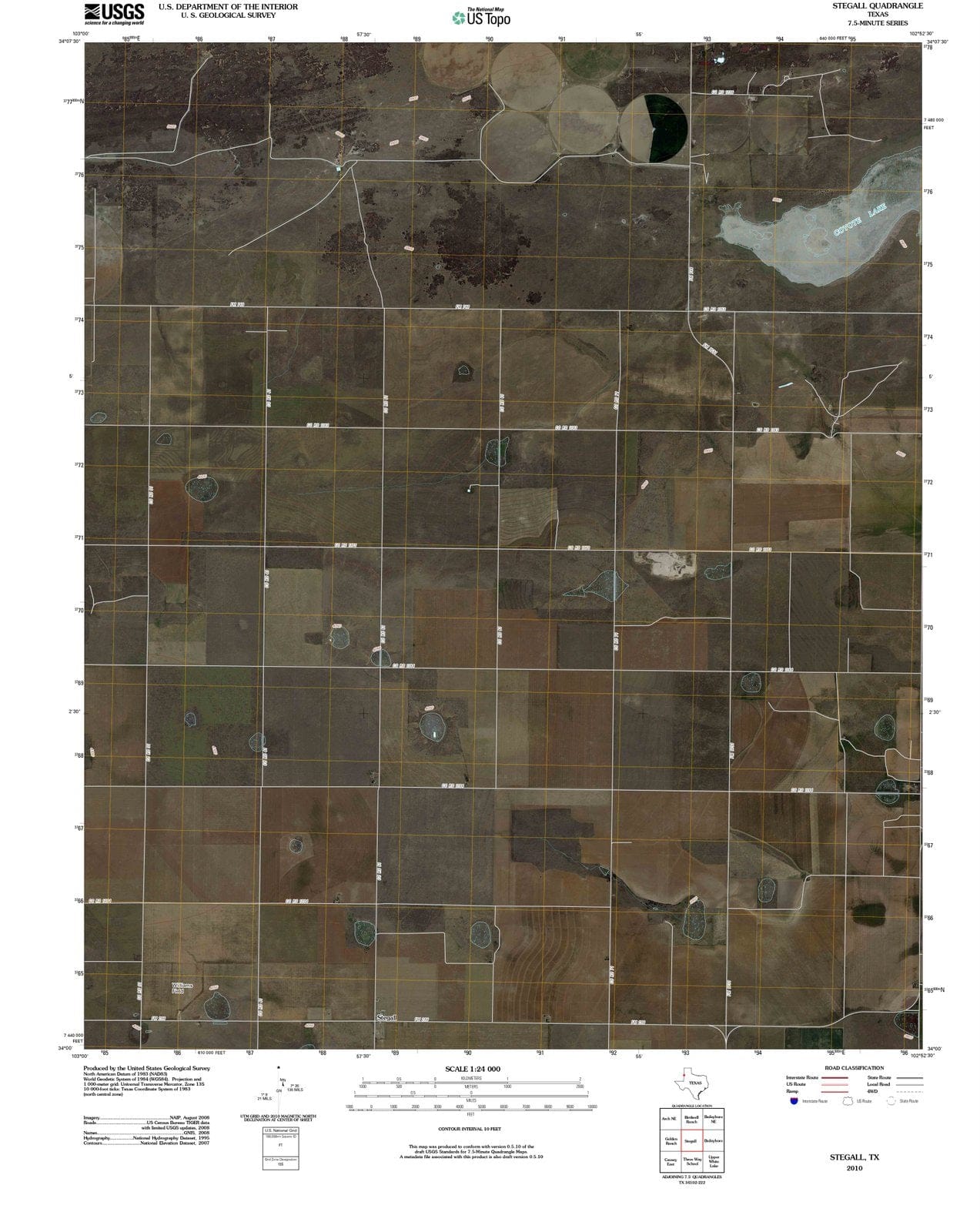 2010 Stegall, TX - Texas - USGS Topographic Map