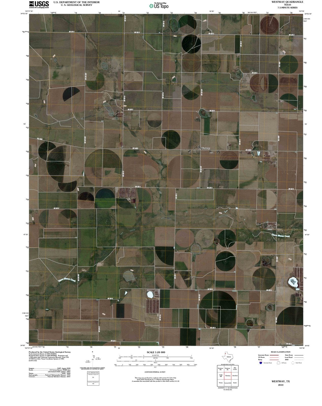 2010 Westway, TX - Texas - USGS Topographic Map