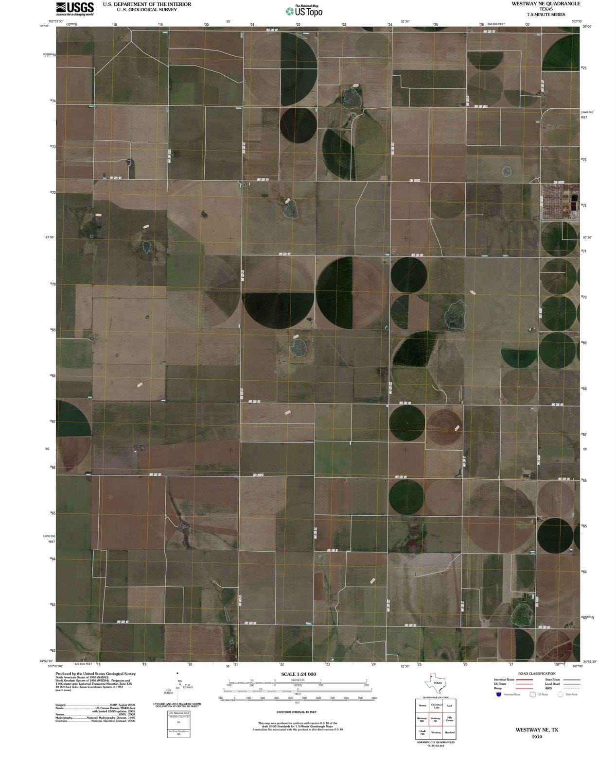 2010 Westway, TX - Texas - USGS Topographic Map