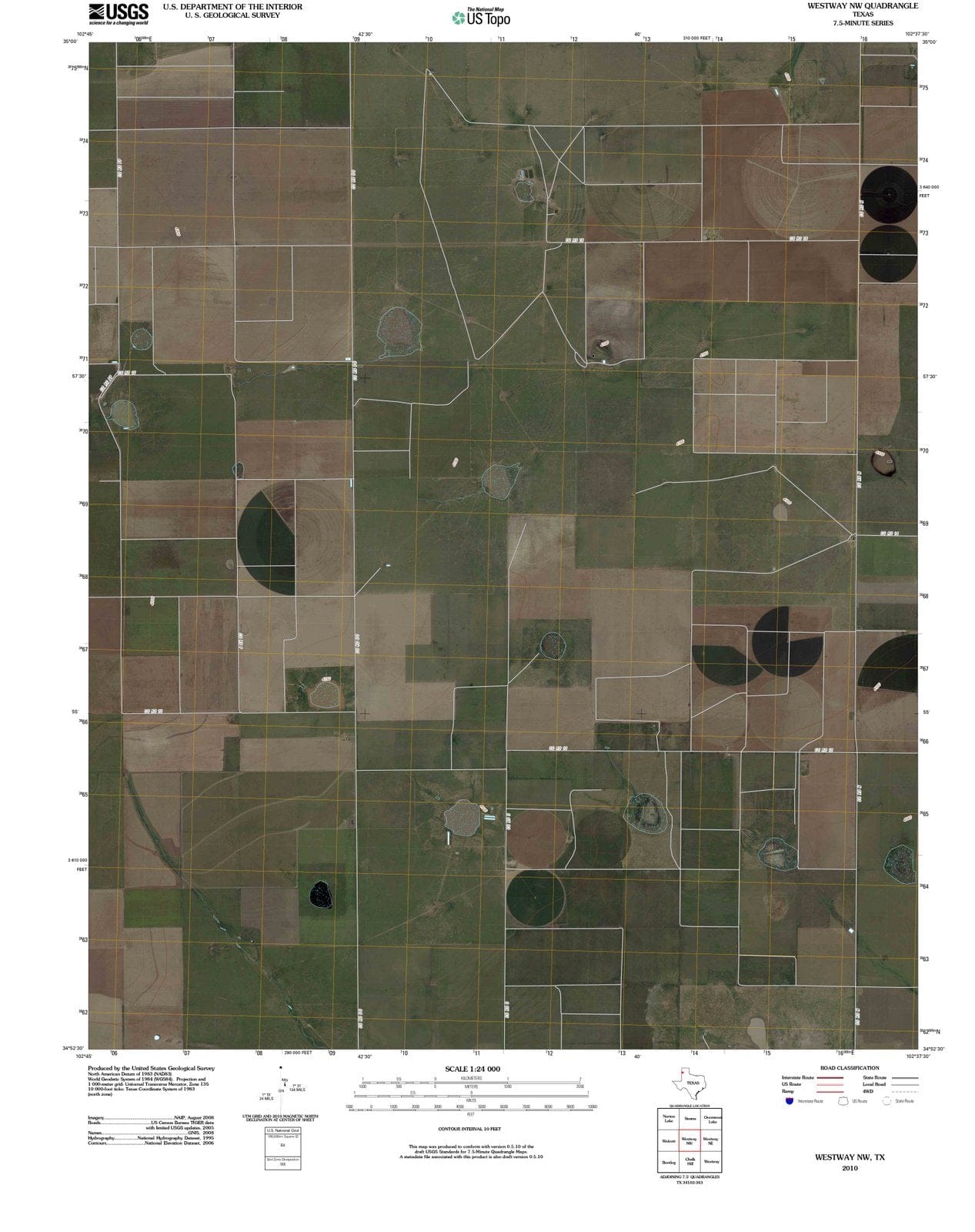2010 Westway, TX - Texas - USGS Topographic Map