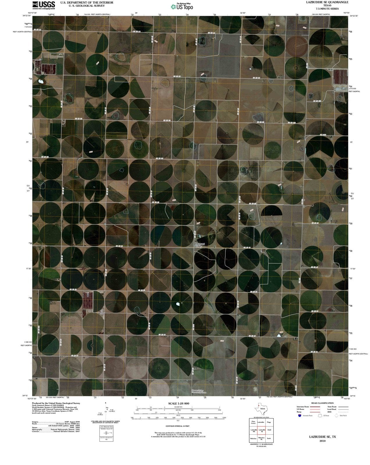 2010 Lazbuddie, TX - Texas - USGS Topographic Map