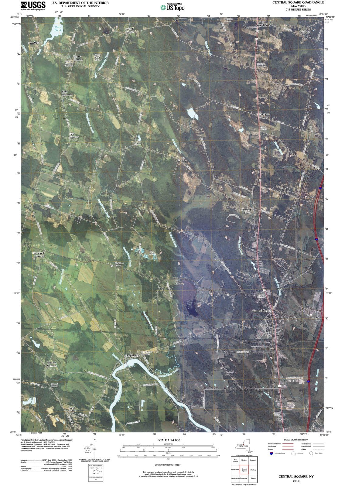 2010 Central Square, NY - New York - USGS Topographic Map