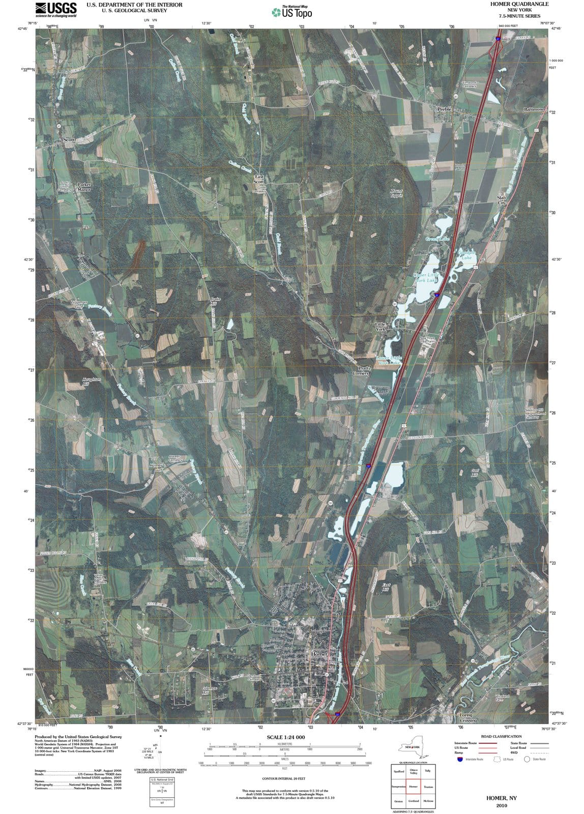 2010 Homer, NY - New York - USGS Topographic Map