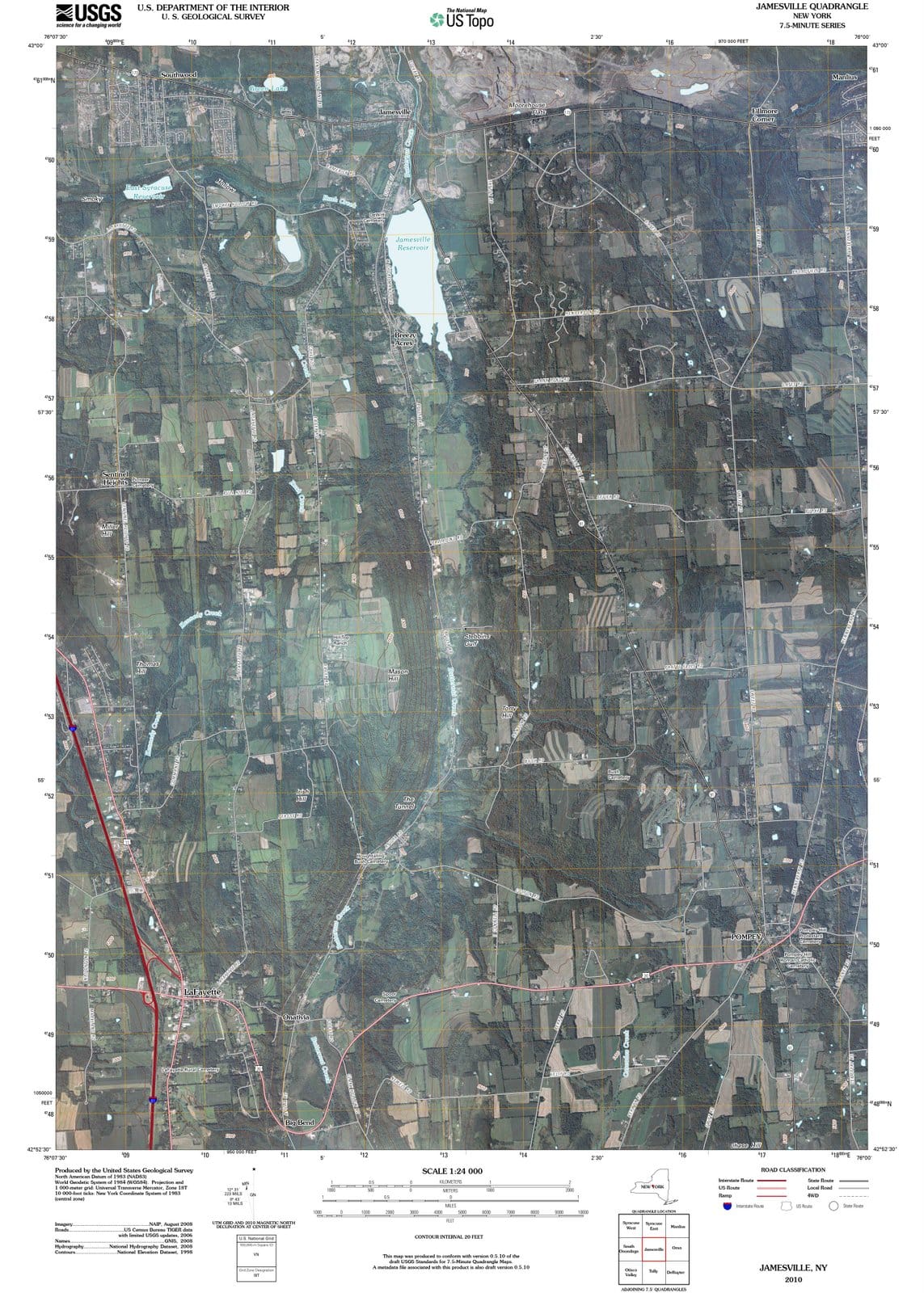 2010 Jamesville, NY - New York - USGS Topographic Map