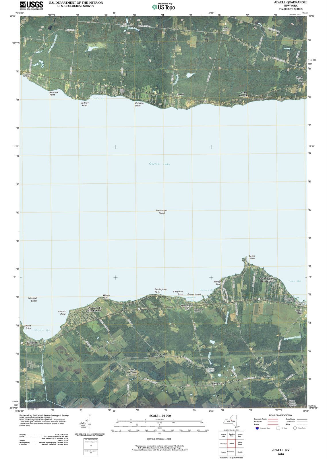 2010 Jewell, NY - New York - USGS Topographic Map
