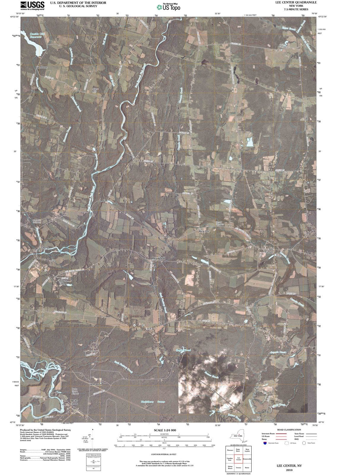 2010 Lee Center, NY - New York - USGS Topographic Map