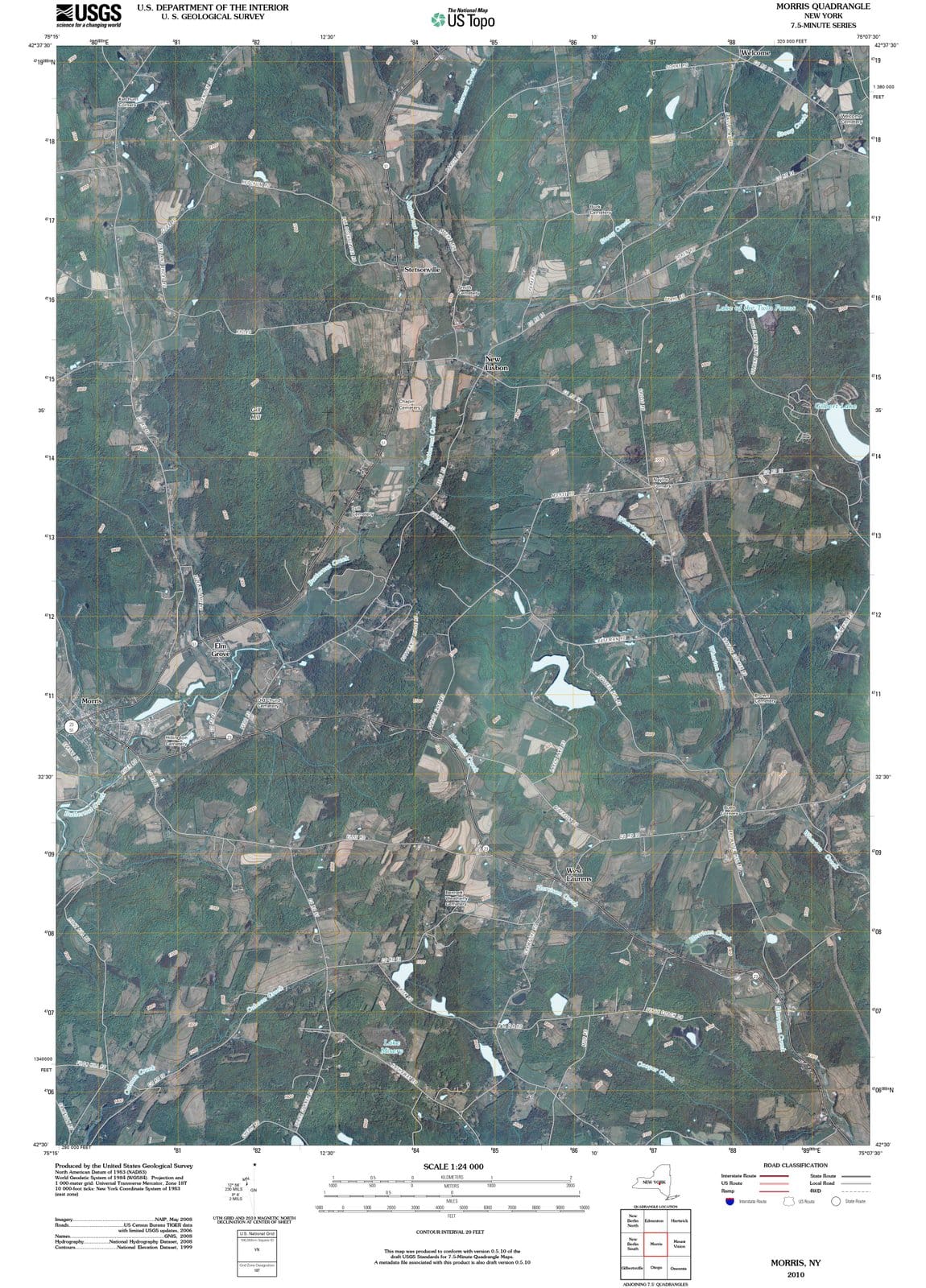 2010 Morris, NY - New York - USGS Topographic Map