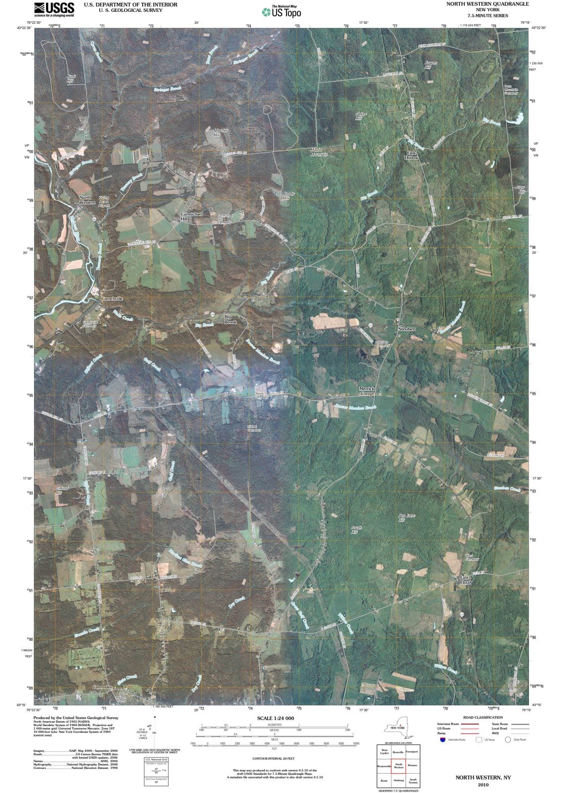 2010 North Western, NY - New York - USGS Topographic Map