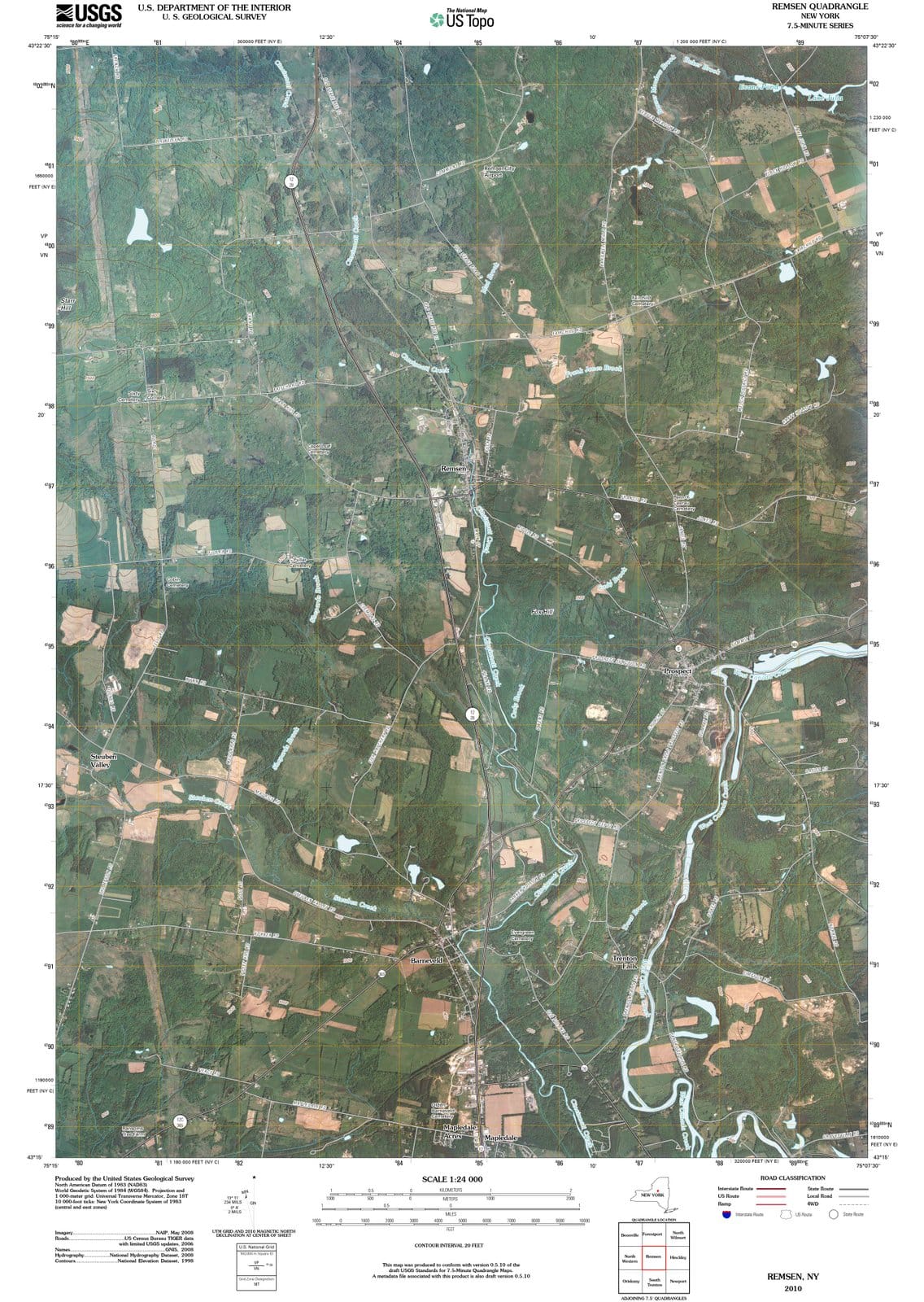 2010 Remsen, NY - New York - USGS Topographic Map