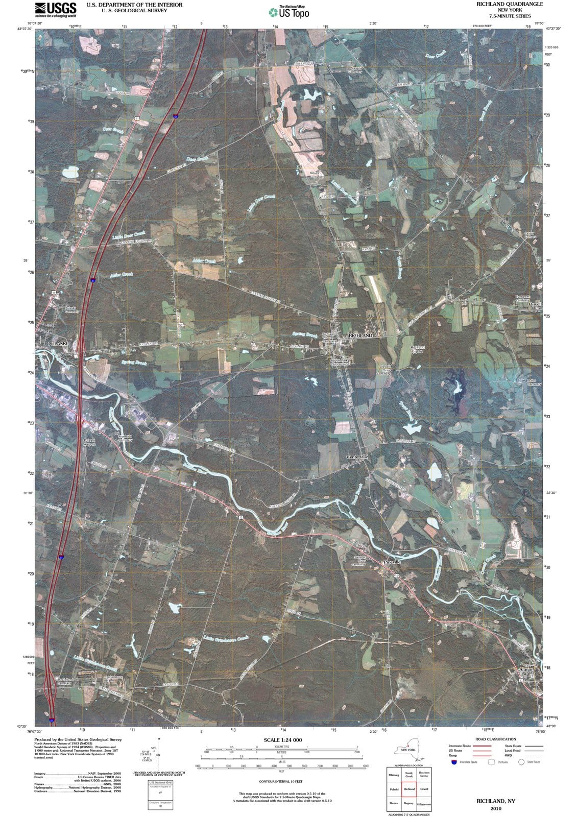 2010 Richland, NY - New York - USGS Topographic Map