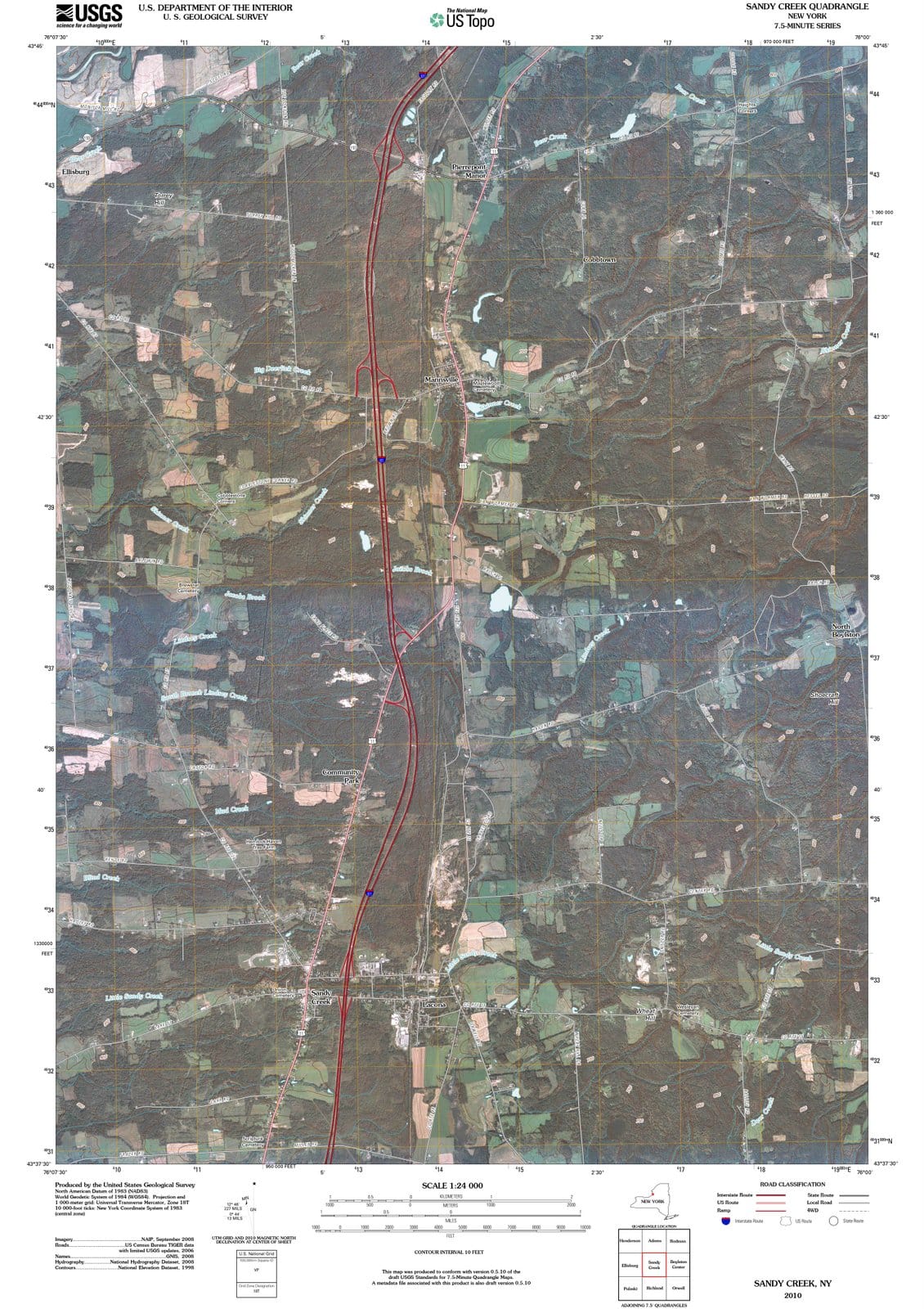 2010 Sandy Creek, NY - New York - USGS Topographic Map