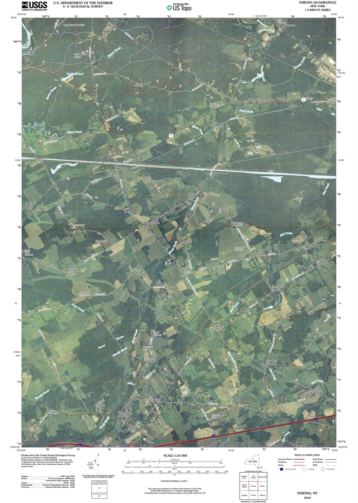 2010 Verona, NY - New York - USGS Topographic Map