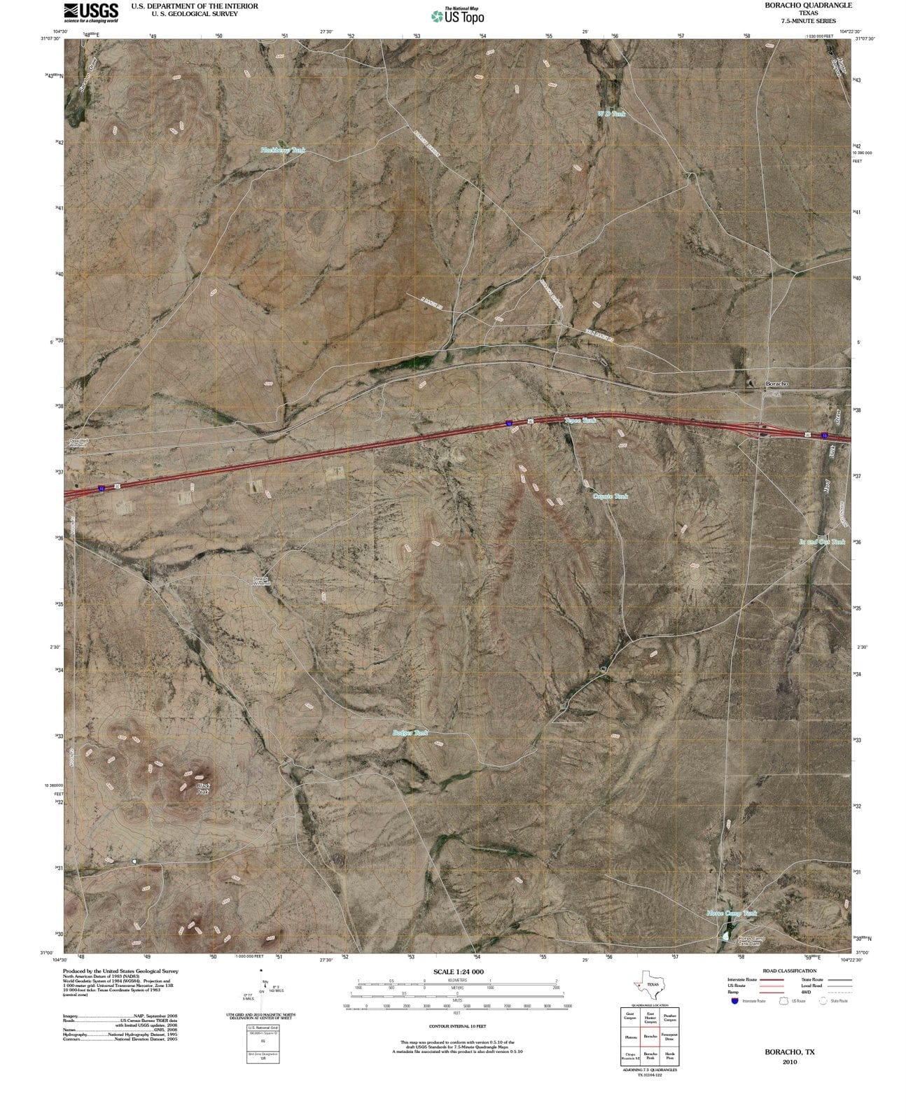 2010 Boracho, TX - Texas - USGS Topographic Map