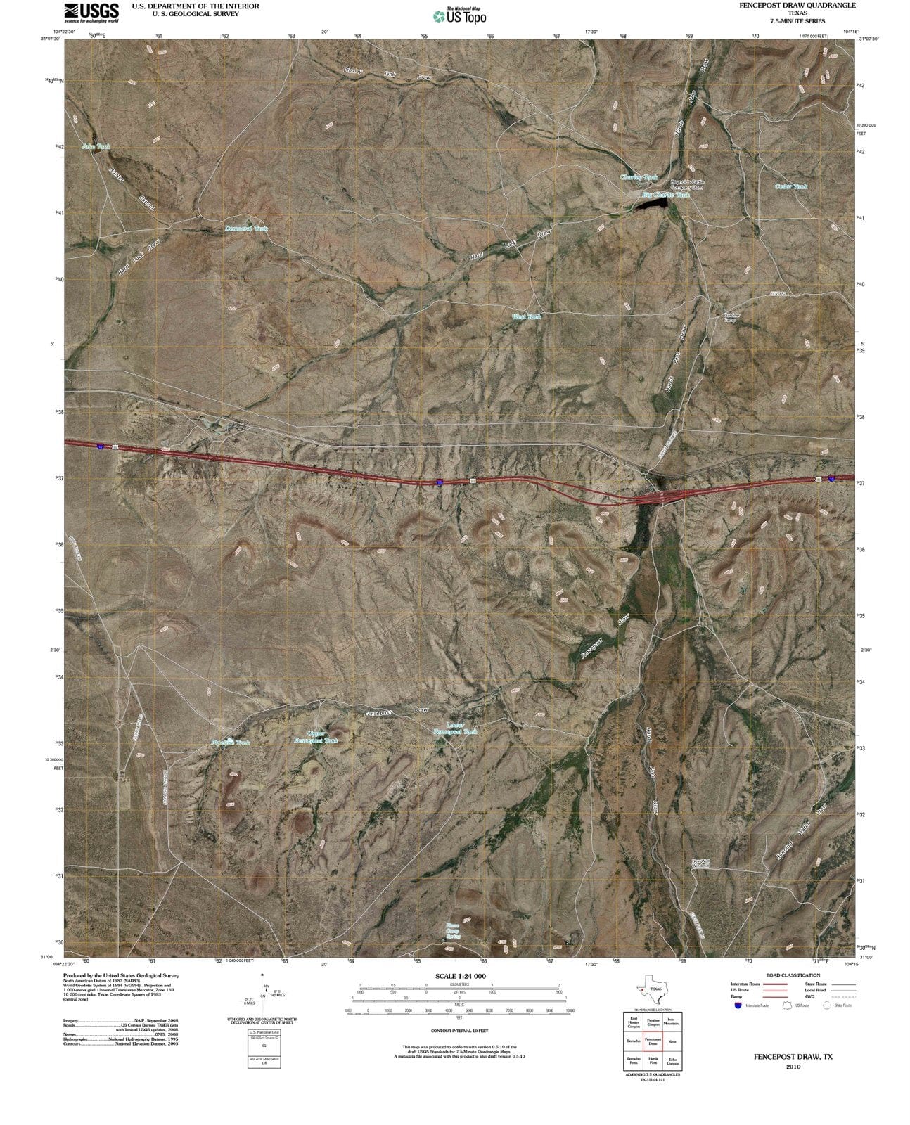 2010 Fencepostraw, TX - Texas - USGS Topographic Map