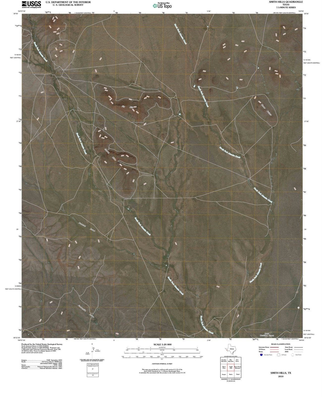 2010 Smith Hills, TX - Texas - USGS Topographic Map