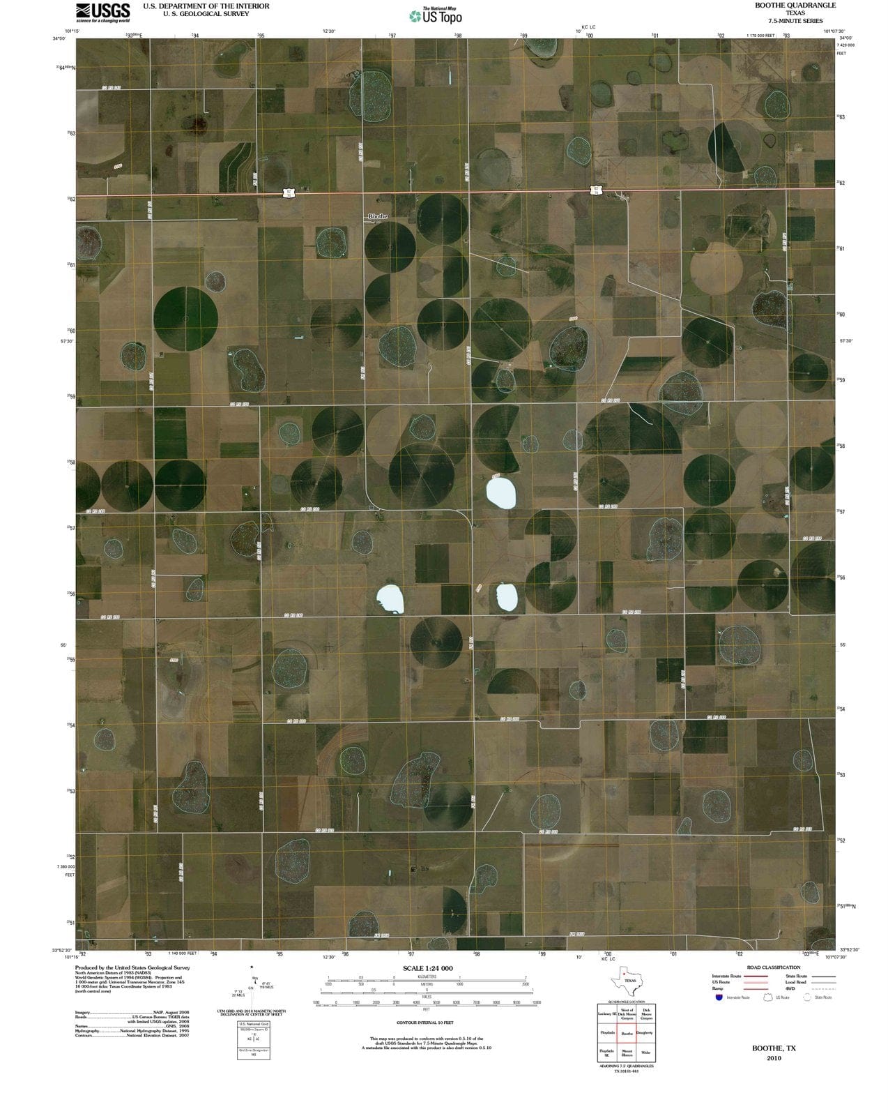 2010 Boothe, TX - Texas - USGS Topographic Map