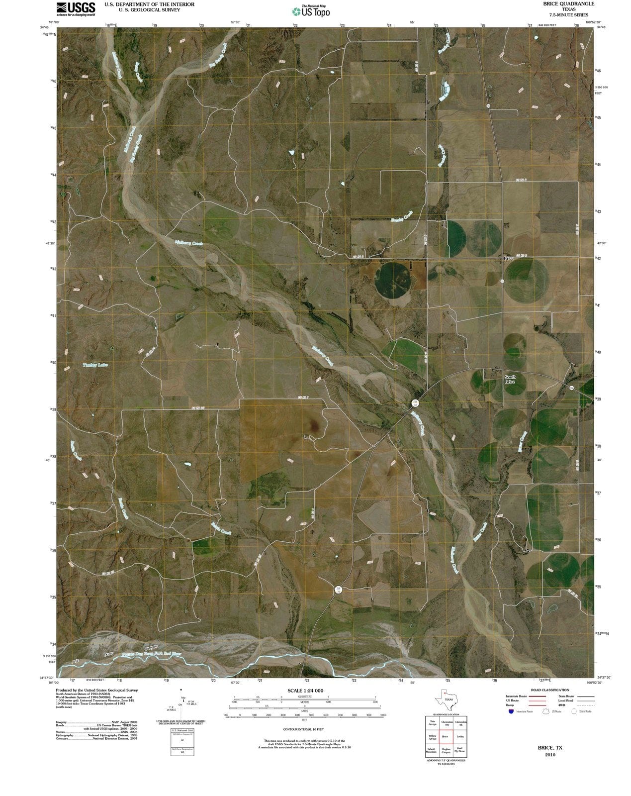 2010 Brice, TX - Texas - USGS Topographic Map