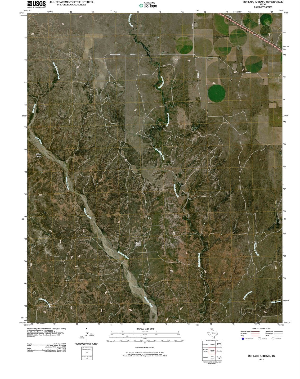 2010 Buffalo Arroyo, TX - Texas - USGS Topographic Map